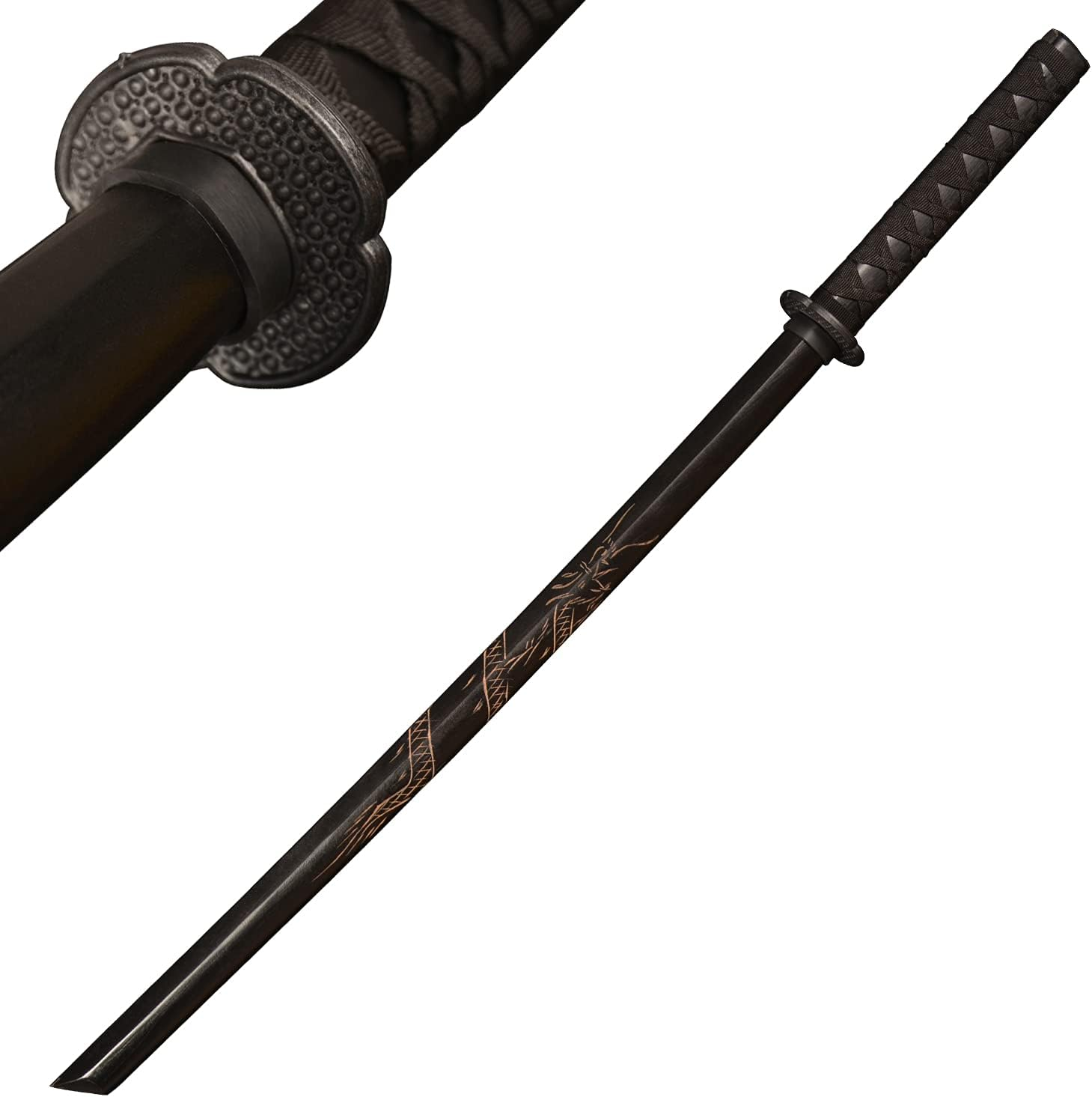Wooden Sword Practice, Kendo Practice, Black Wood Color, 39 Inches, 45 Inches, Multiple Styles to Choose From