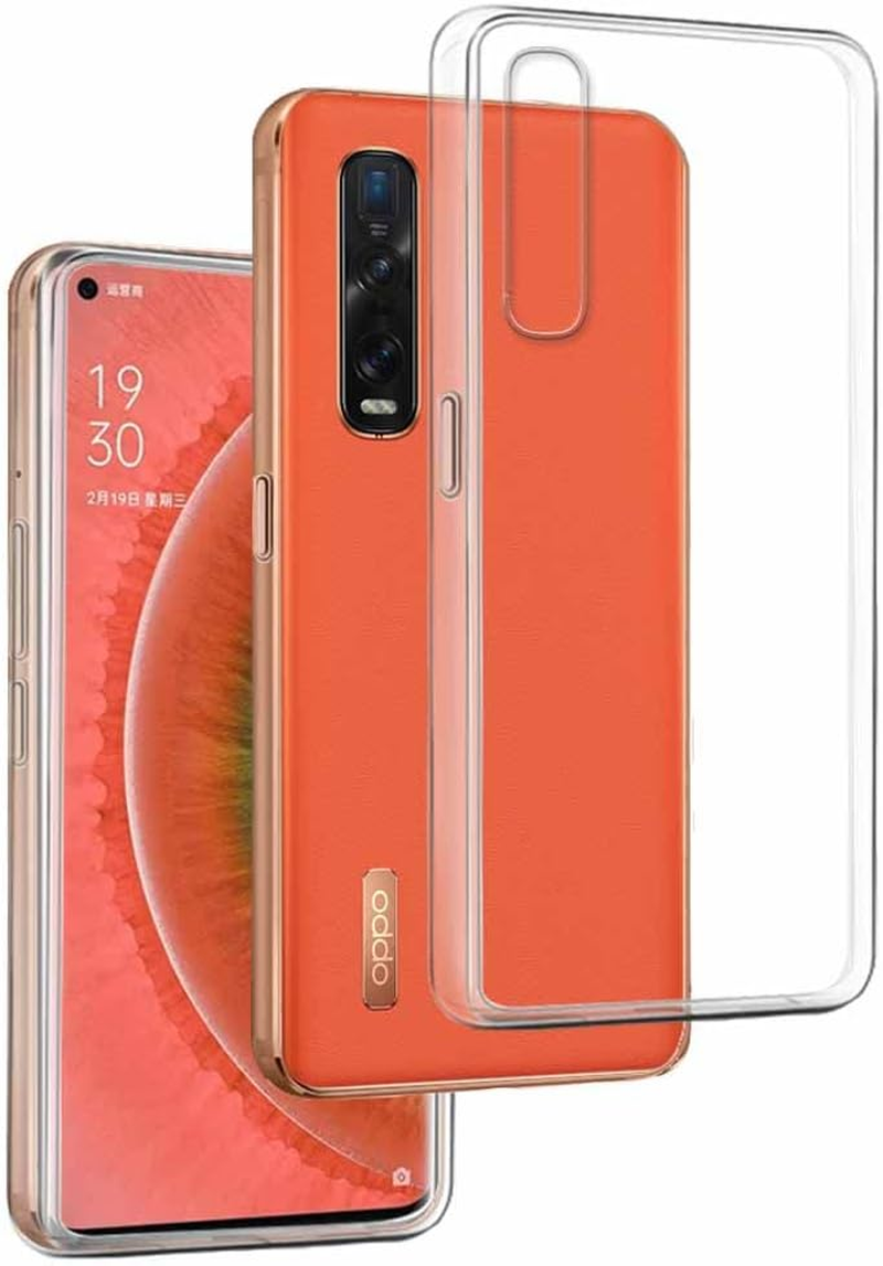REY - Pack of 3 Transparent Silicone TPU Case for Oppo FIND X2 PRO, Mobile Phone Case Premium Scratch-Resistant TPU Transparent Protective Case, Ultra Thin 0.33 Mm