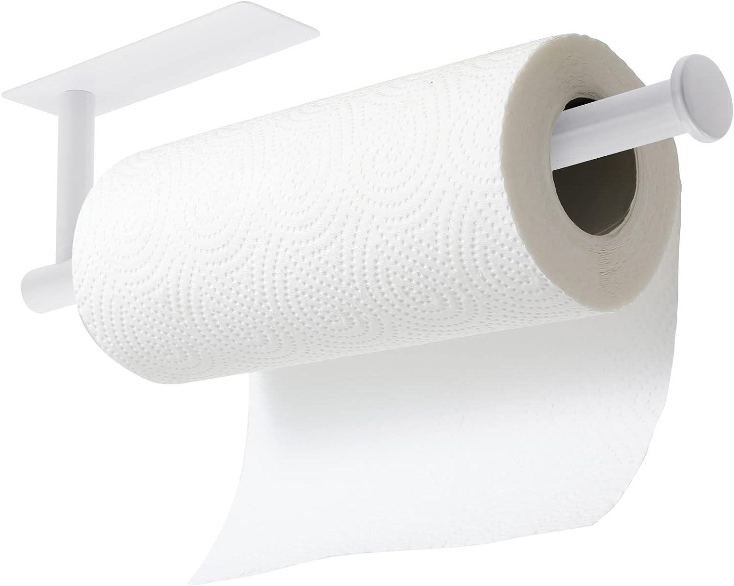 Theaoo White Paper Towel Holder - under Cabinet Paper Towel Holder for Kitchen, Adhesive Paper Towel Roll Rack for Bathroom Towel, Wall Mounted Matte Black Paper Towel Rack, SUS304 Stainless Steel - Black,Rose Gold image number 2