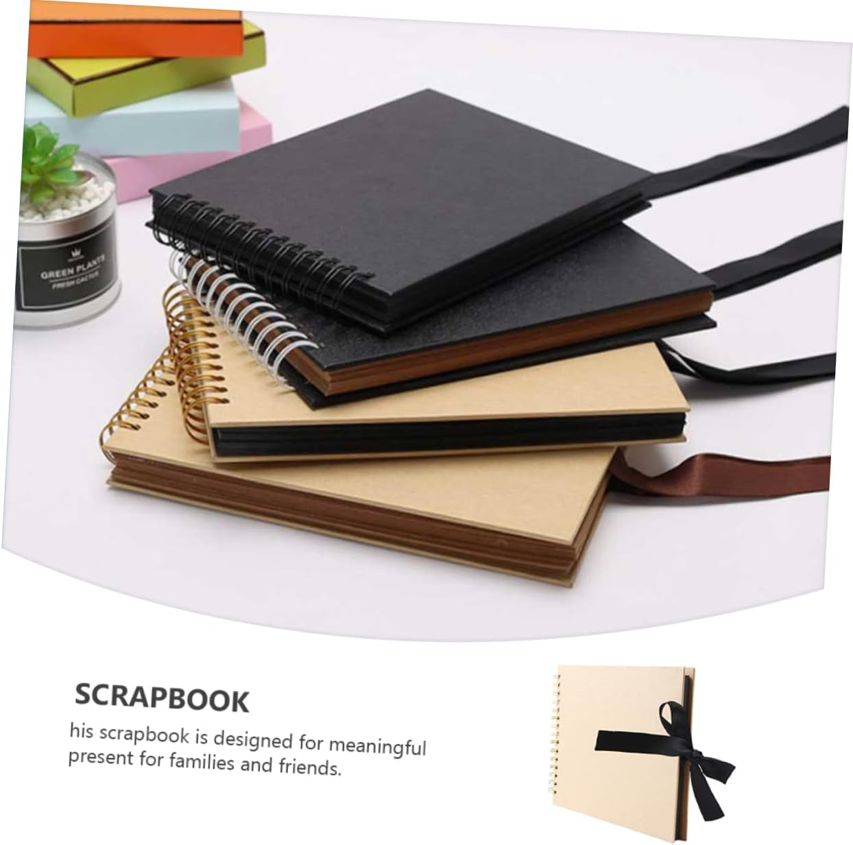 STOBAZA DIY Photo Album Scrapbook with Hard Cover Page Turning Design Retro for Memory Recording for Preserving Photos and Personal Stories image number 5