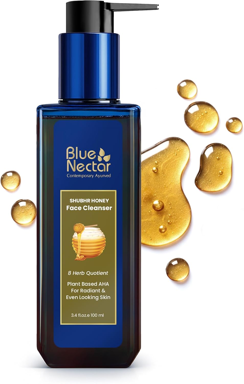 Blue Nectar Natural Face Wash with Raw Honey and Organic Aloe Vera Face Wash and Makeup Remover | Herbal Daily Facial Cleanser for Women and Men | Acne Face Wash for Oily Skin, Sensitive and Dry Skin | 100 Ml image number 5