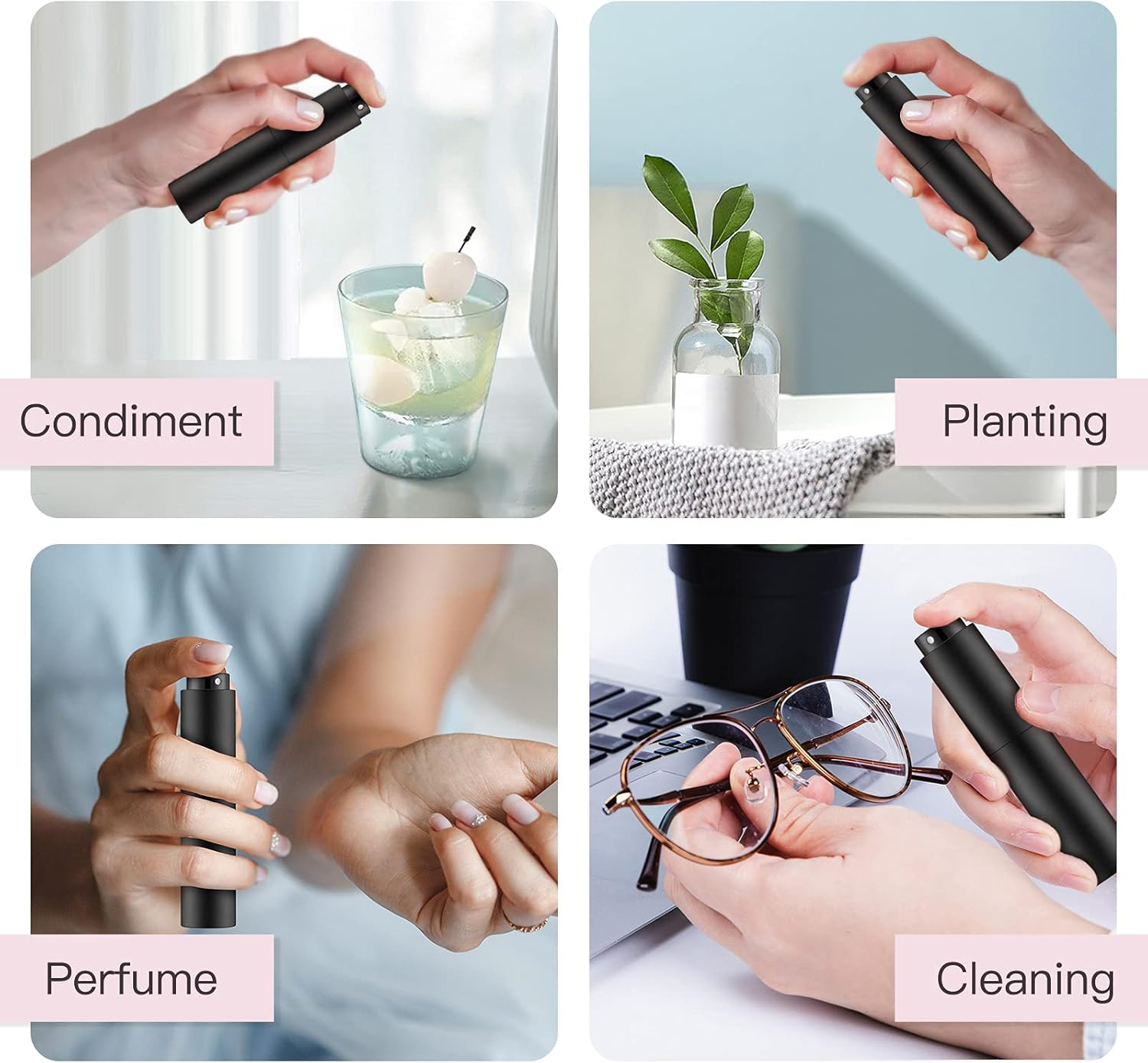 10Ml Travel Perfume Atomizer Refillable, Mini Cologne Spray Bottle Empty, Small Aftershave Sprayer for Dispenser (Black)