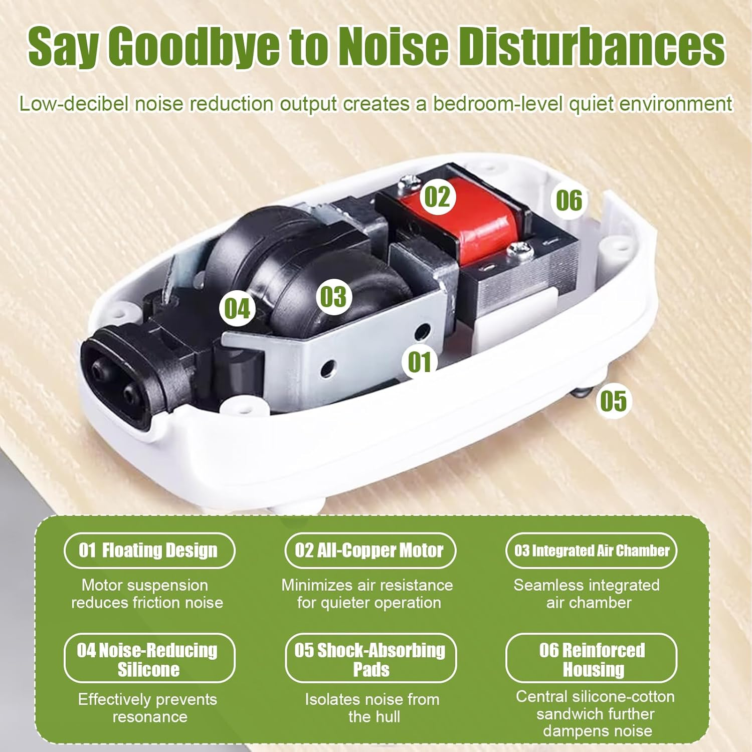 Fish Tank Air Pump Dual Outlet 4W Aquarium Electric Air Pump, 6L/Min Quiet Adjustable Oxgen Pump, Aquarium Air Bubbler with All Accessories for up to 40-650L Fish Tank image number 1