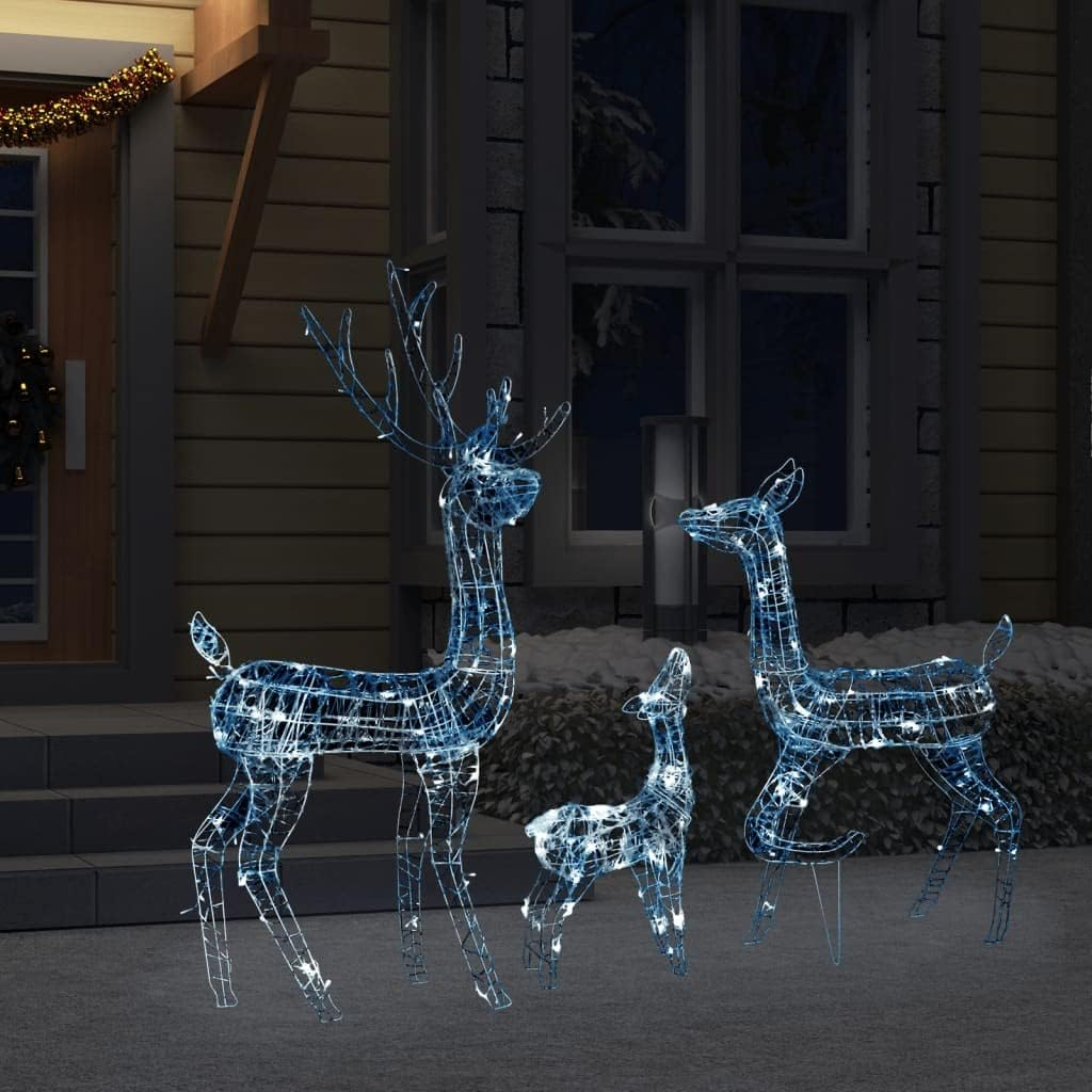Christmas Reindeer, Xmas Light up Reindeer Outdoor Yard Christmas Decoration Acrylic Reindeer Family Christmas Decoration 300 LED Cold White image number 1