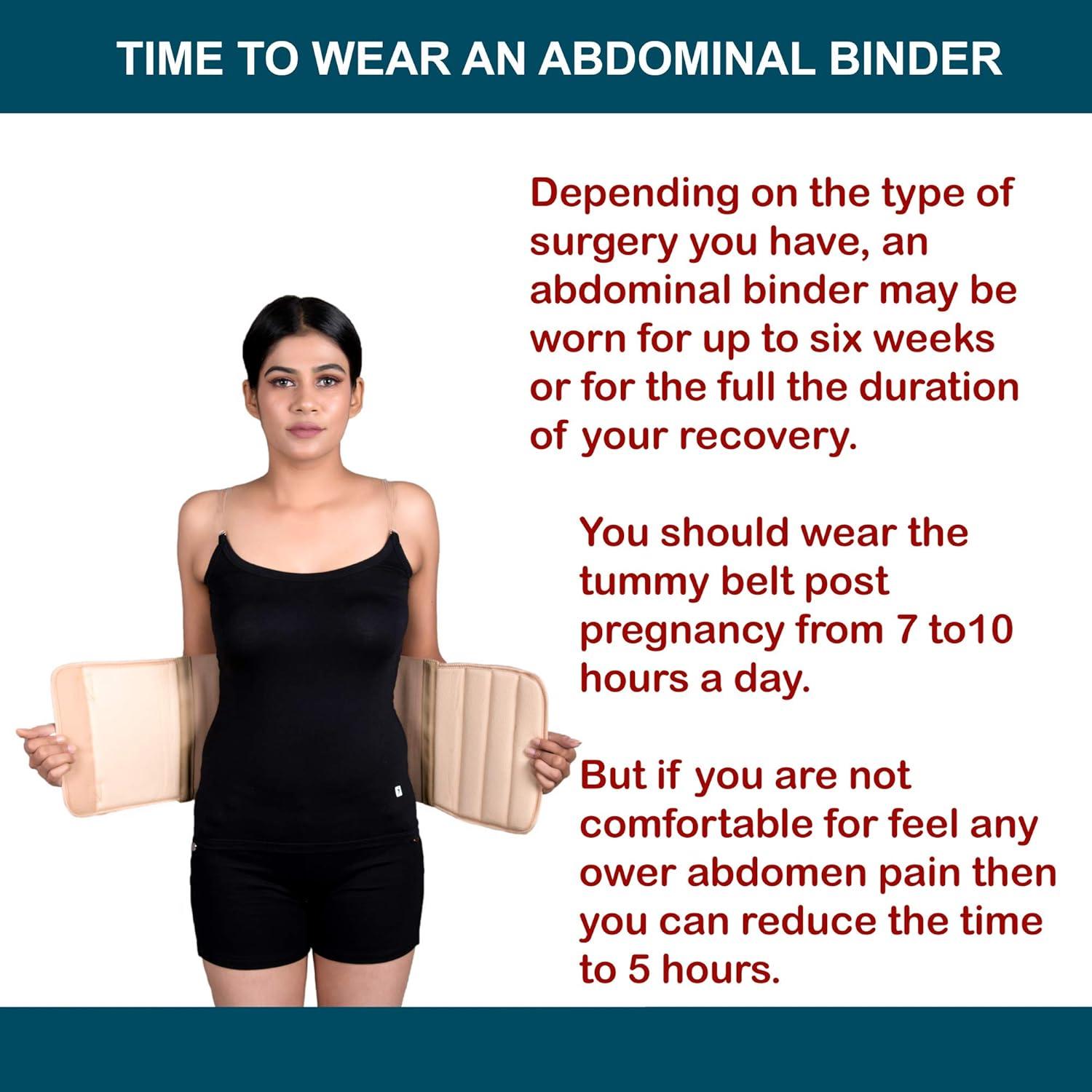 Wonder Care Abdominal Binder for Men and Women/Postpartum Post-Operative Post-Surgery Wrap/Abdomen Navel Umbilical Hernia Support Belt (XL) image number 6