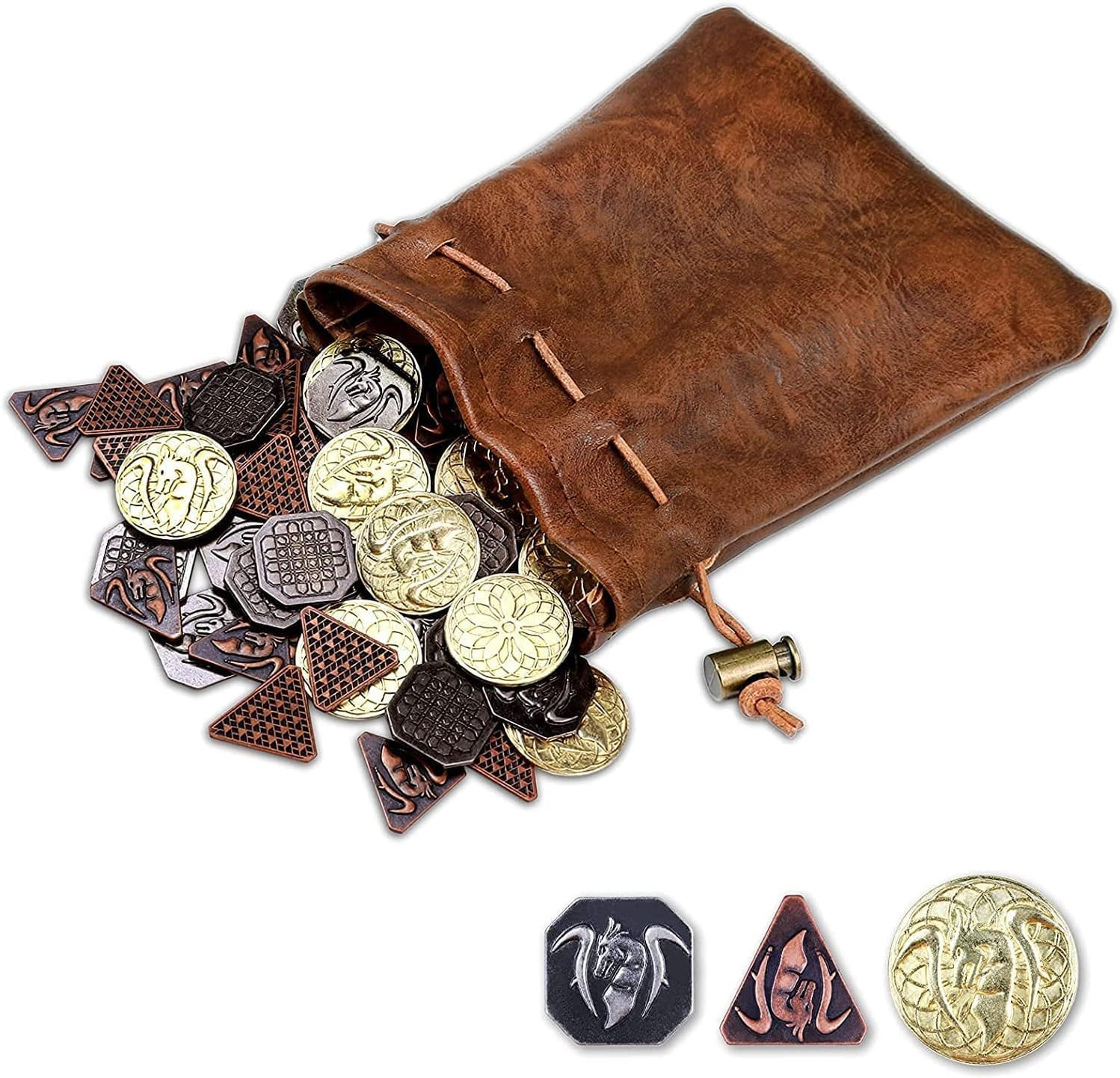 Metal Pirate Coins, 30 Gold Treasure Coins Set, Metal Replica Spanish Doubloons, Pirate Treasure Chest Fake Coins Tokens, Realistic Money Imitation for Cosplay Toys Board Games image number 2