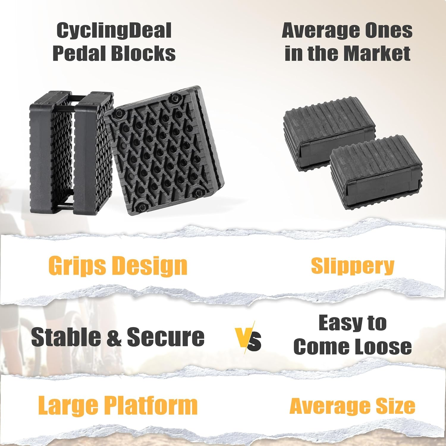 Cyclingdeal 1.5" Bicycle Pedal Blocks for Child & Adult Bikes - Bring the Pedals Closer to Rider -Secure & Comfortable Riding - Premium Quality in Small/Large Size image number 6