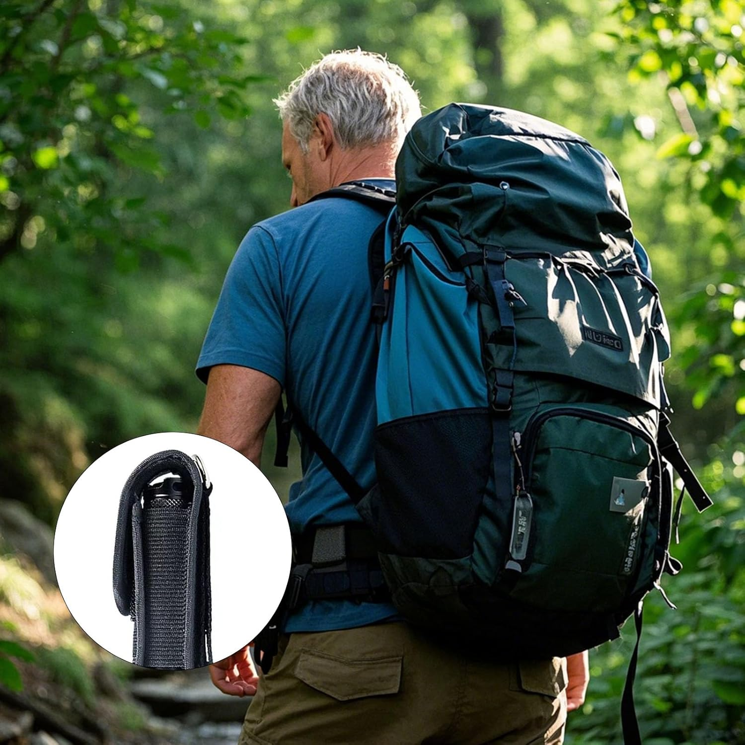 Sdhgerh Portable Torch Bag Oxford Fabric Torch Holder Belt Bag with Hook and Eye Closure for Hunting Outdoor Camping Hiking Fishing Black 16.5 X 4.5 X 4 Cm image number 3