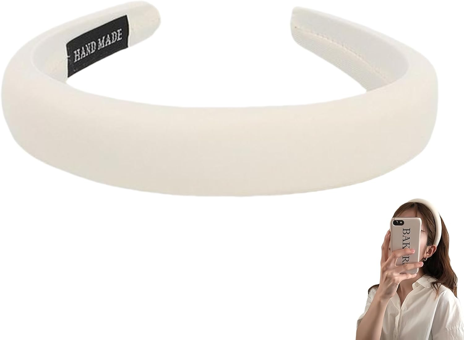 3 Cm Wide Headband for Women, Classic White Headband, Versatile Headband Made of Durable Material, Elegant Accessory for Any Occasion, Comfortable and Lightweight image number 6