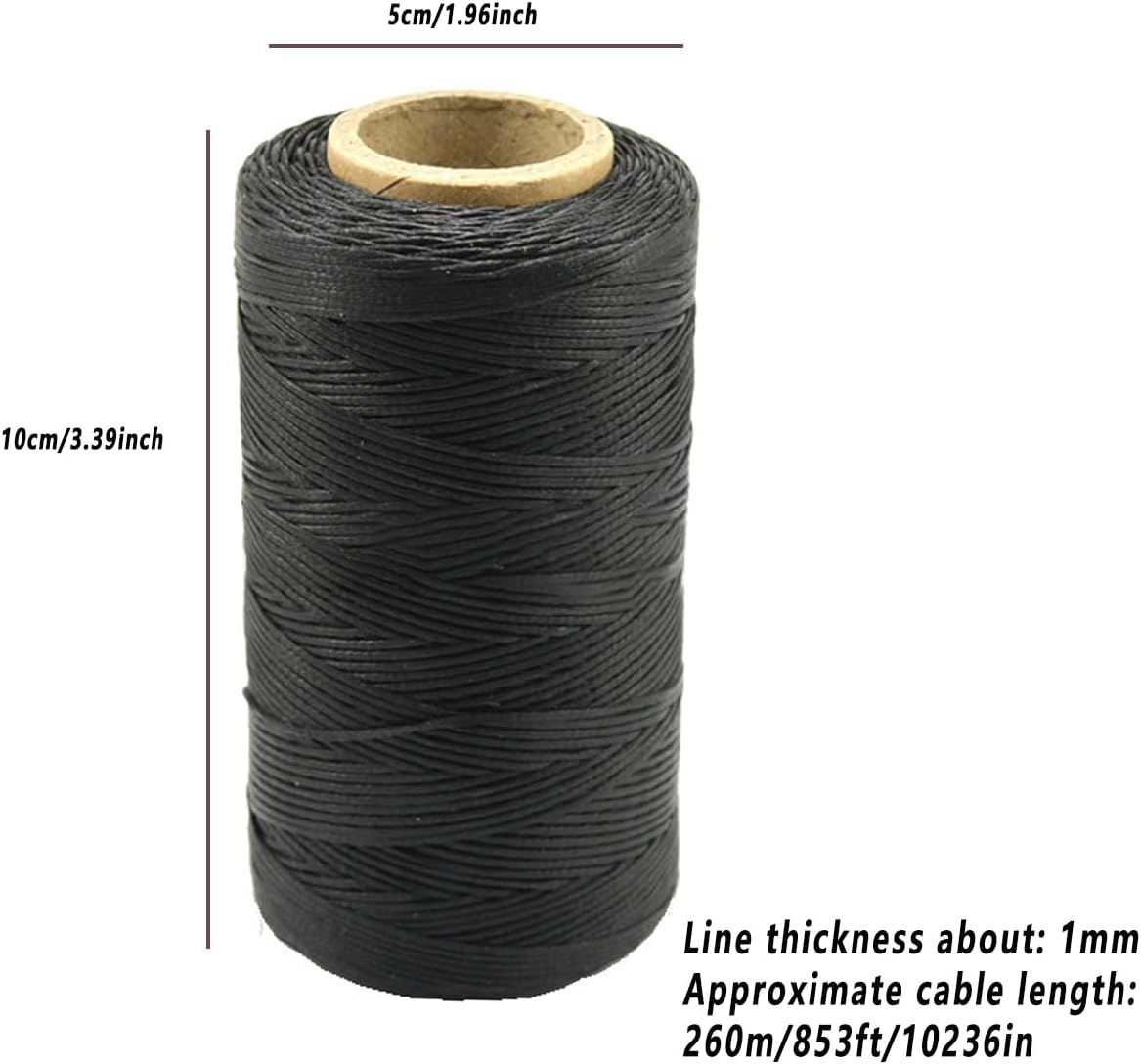 260M 150D Leather Sewing Waxed Thread - Hand Stitching Craft Repair Cords in 4 Colors image number 6