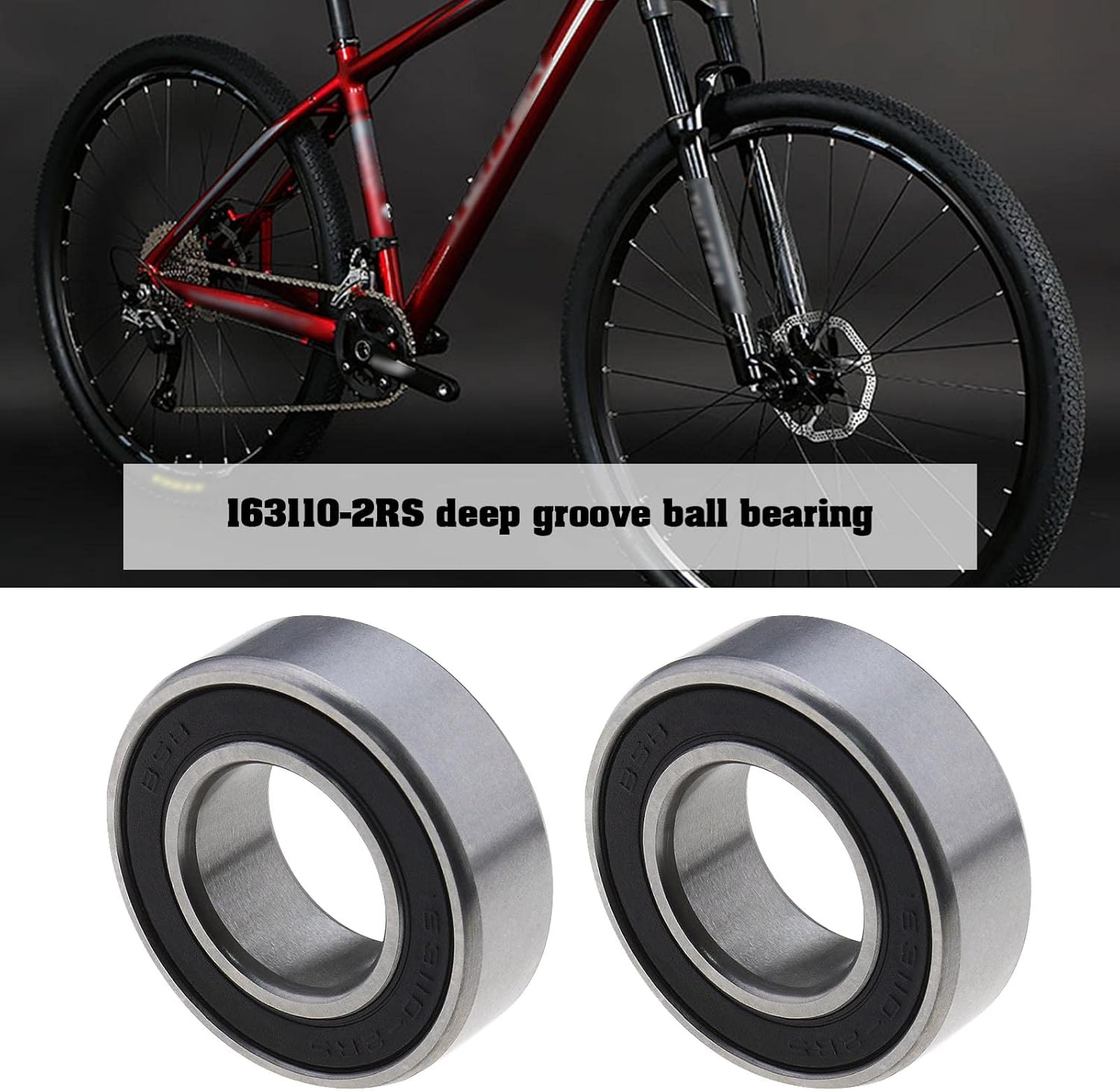 VGOL 4PCS 163110-2RS Deep Groove Ball Bearings Double Rubber Seal Bearings Carbon Steel for Bike Rear Hub Industrial Equipment 16X31X10Mm image number 3