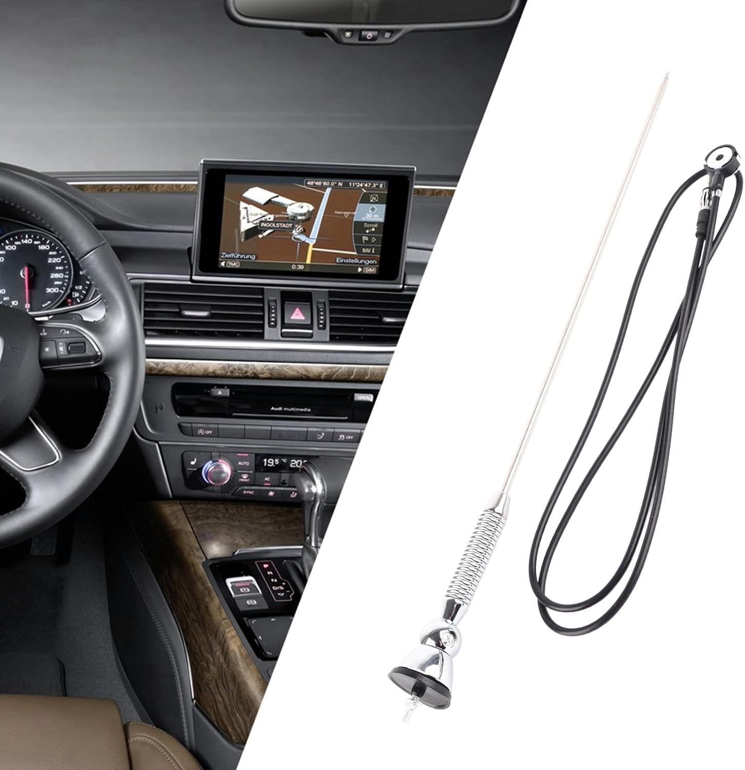 Gorgeri for Vintage Antenna Car Antenna, 18.5 Universal Car Roof Fender Radio AM/FM Aerial Antenna 180Swivel image number 3