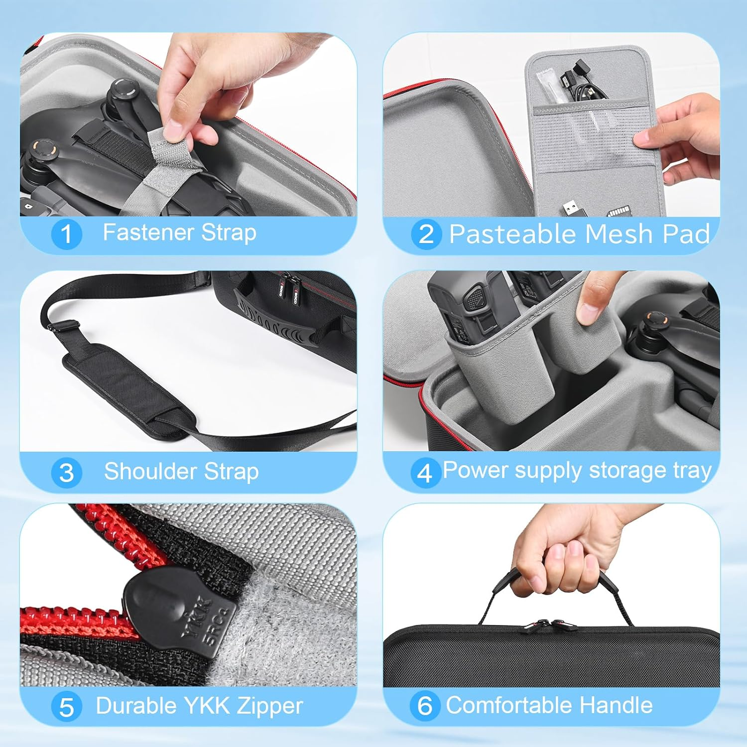 RLSOCO Travel Hard Case for DJI Mavic 4 Pro Combo - Fits Full Set of Accessories: Drone Body,Dji RC Pro 2/RC 2 Controller,Batteries X 3,Charging Hub,Propellers and Other Accessories image number 2