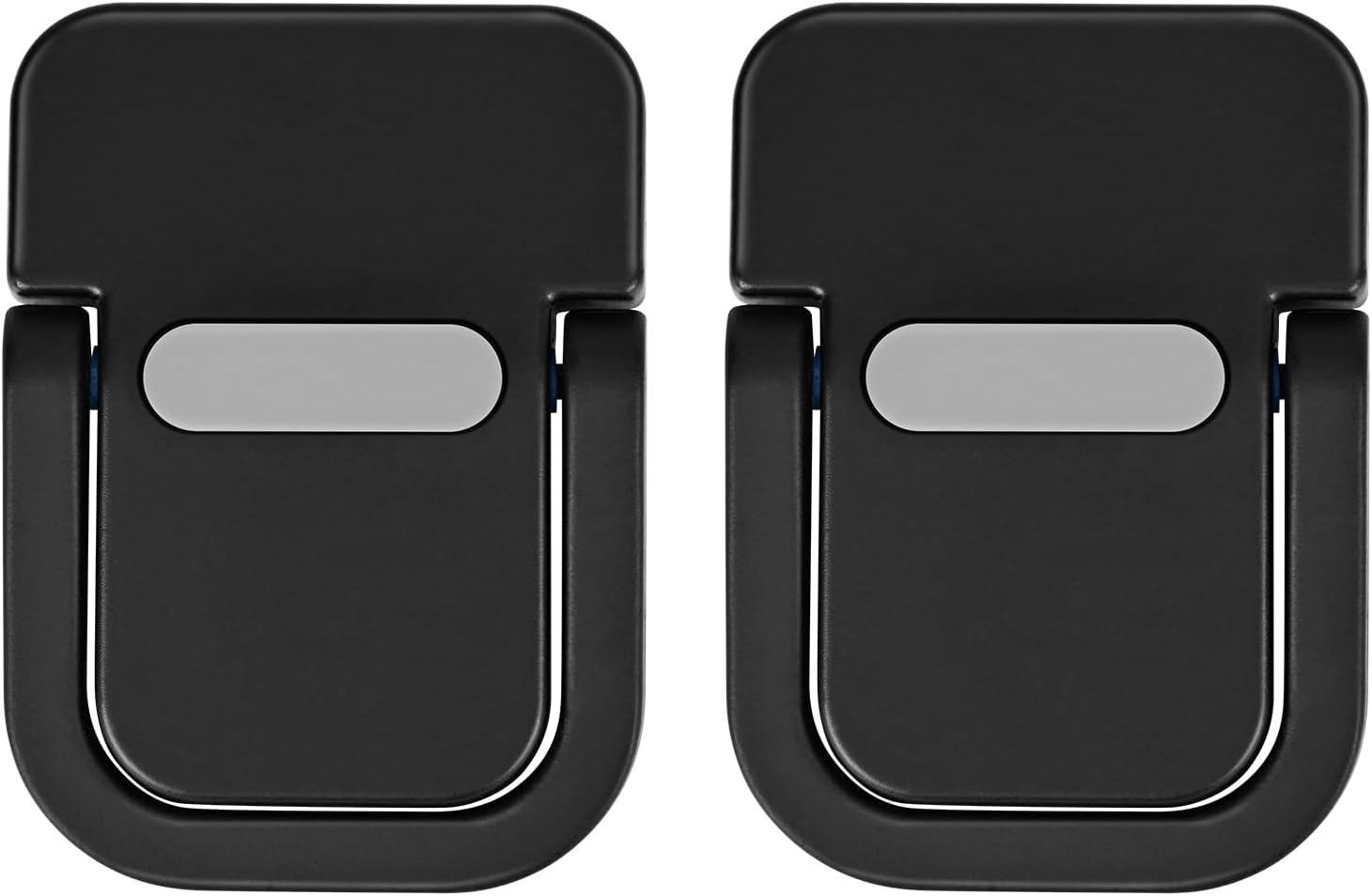 2 PCS Portable Invisible Laptop Stand, Mini Aluminum Feet Lifter, Self-Adhesive Foldable Cooling Riser, Computer Keyboard Mount Kickstand, Suitable for 12-17 Inches, Black