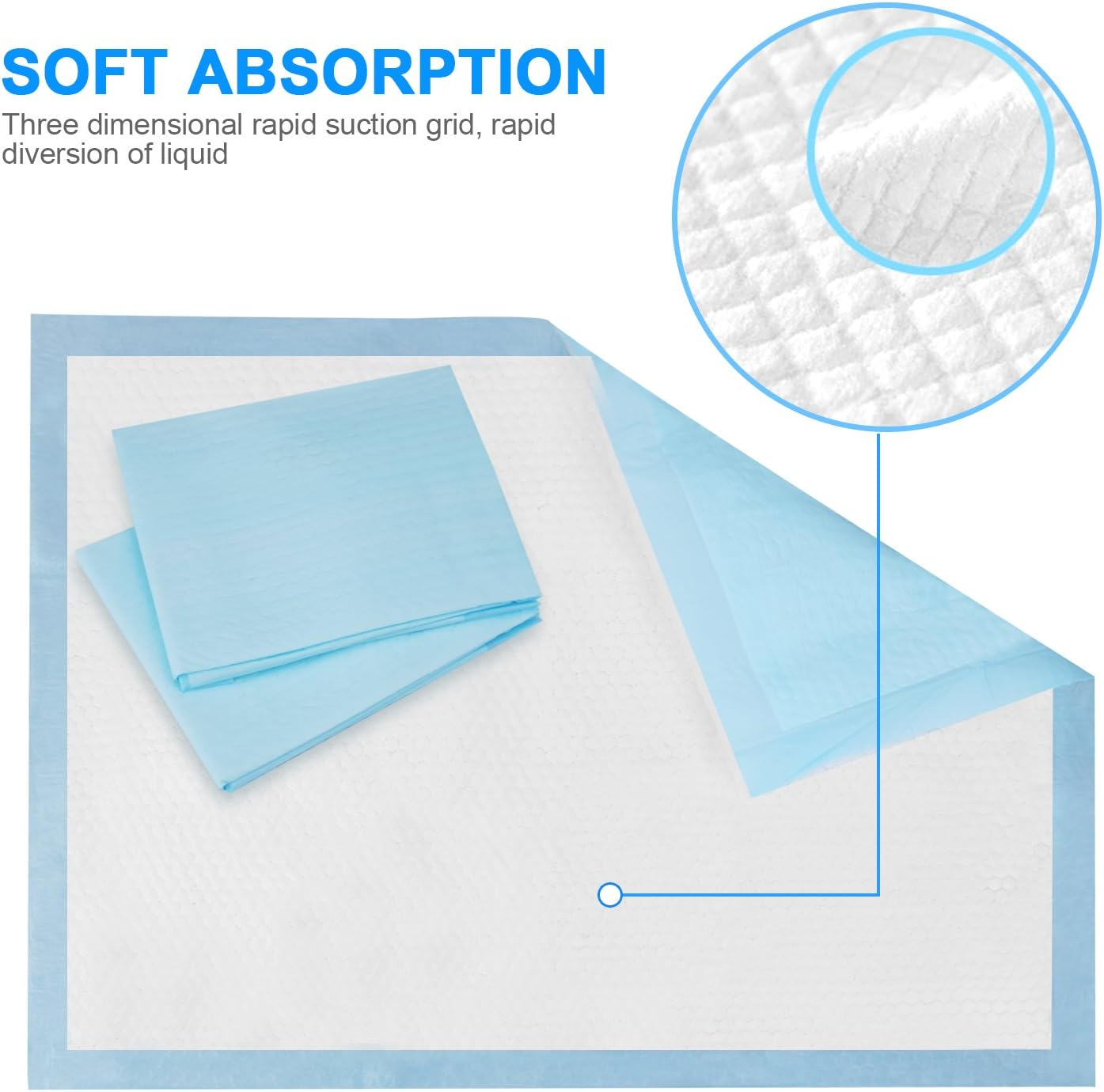 Disposable Large Changing Pads High Absorbent Waterproof Portable Mattress Leak-Proof Breathable Incontinence Pad Play Sheet Bed Chair Table Mat Protector Adult Child Baby Pets Underpad image number 1