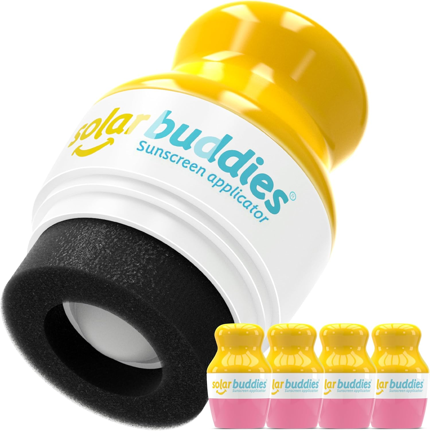 Solar Buddies Sunscreen Applicator - 2X Blue, Pink & Green - Bpa-Free Refillable Roll on Sponge Sunscreen, Suncream & Lotion Applicator for Kids & Adults - Holds 3.4Fl Oz, Perfect Size for Travel image number 3