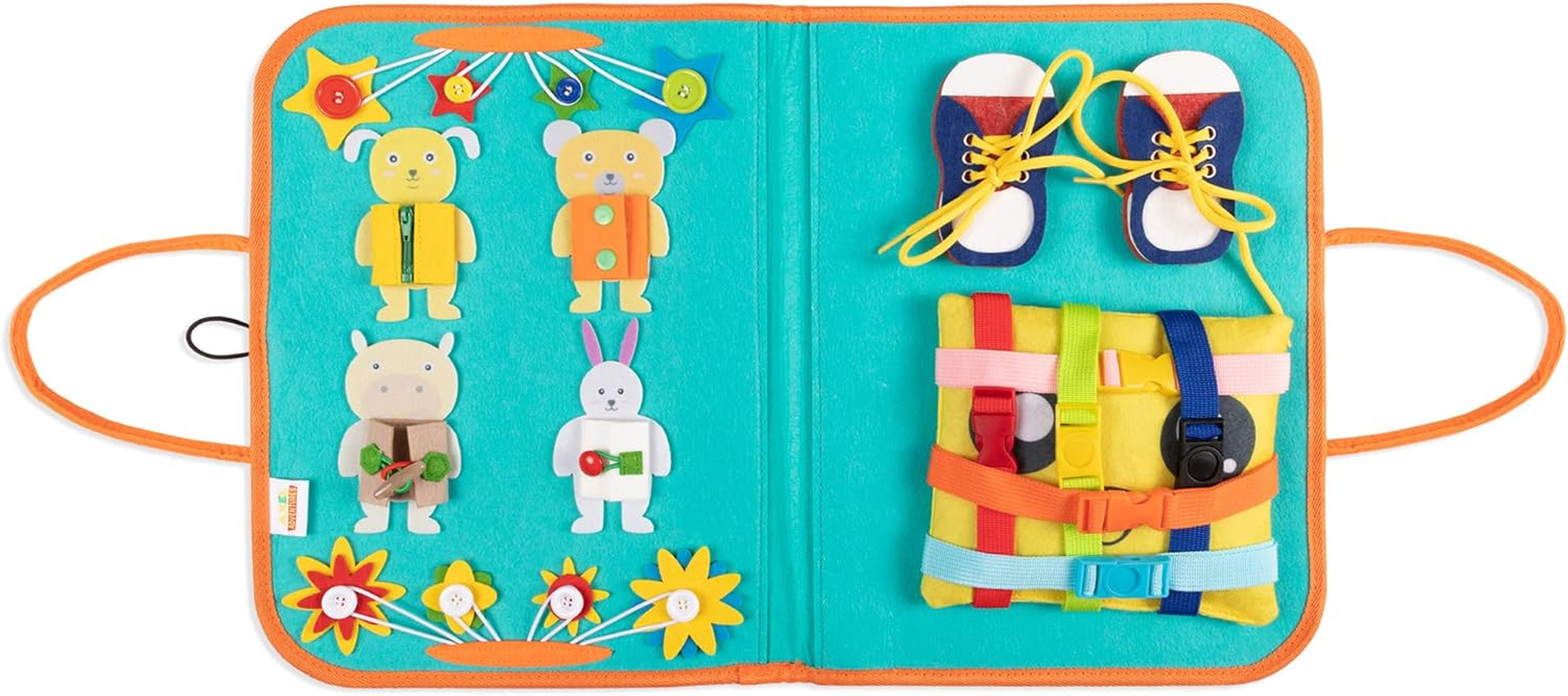 Montessori Busy Board for Toddlers 1-3, Toddler Travel Toys Airplane Activities, Educational Toys for 1 Year Old, Sensory Busy Book for 2 Year Old Boy Birthday Gift, Fine Motor Skills Learning Board image number 4