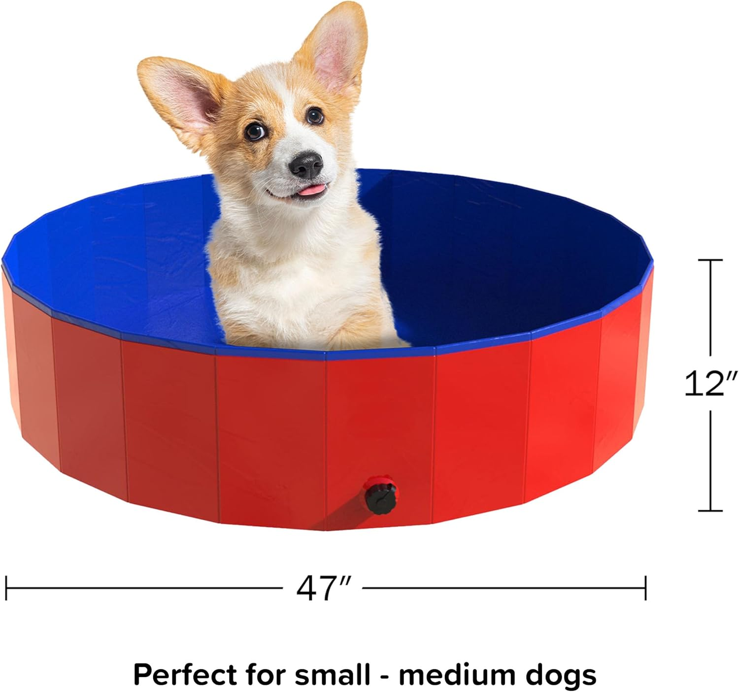 Pet Pool and Bathing Tub-Foldable with Carrying Bag Included, Travel Friendly Tub for Bathing or Playtime-For Dogs, Cats and More, 47X12 by Petmaker image number 2