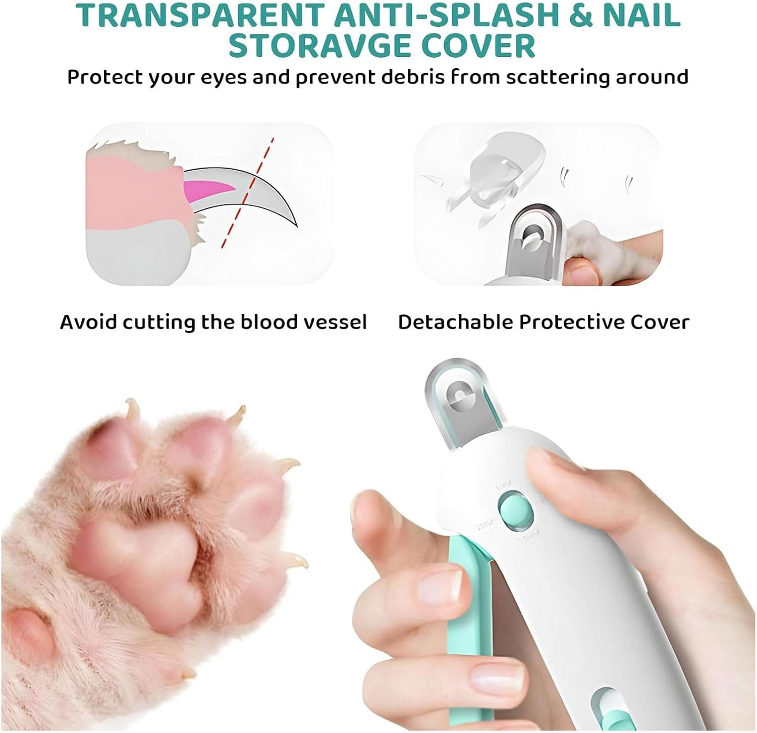 Lyvixora Cat Nail Clippers &ndash; Adjustable Aperture Pet Nail Trimmer with 4 Gears & Nail File, Safe & Easy Grooming Tool for Cats & Small Dogs (Prevents Over-Cutting) image number 1