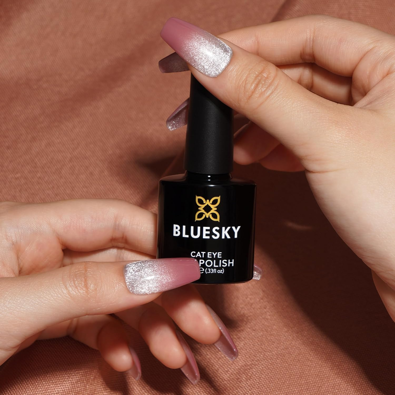 BLUESKY Silver Cat Eye Gel Nail Polish,Glitter Cat Eye Gel Polish for Nail Art Beginners DIY Cat Eye Nails at Home,Silver Magnetic Gel Polish Needs to Cure under UV/LED Lamp (10Ml/0.33 Oz) image number 6