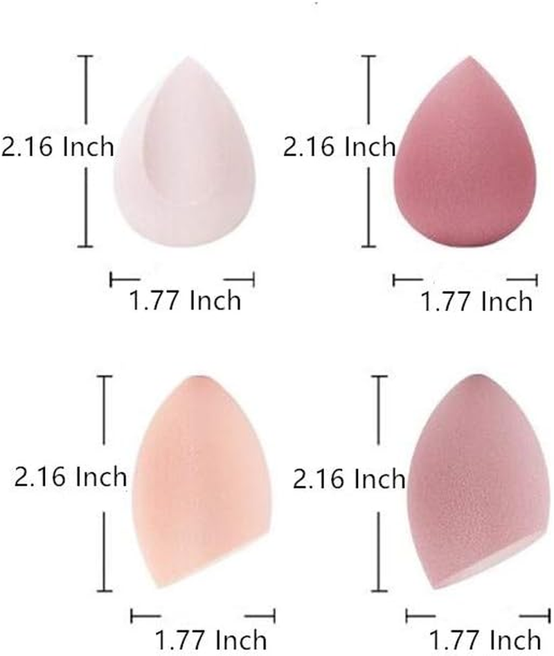 SINEN 4 Pcs Dry and Wet Use Makeup Sponge Set Blender Beauty Foundation Blending Sponge for Liquid, Cream, and Powder with Egg Sponge Blending Holder Box image number 2