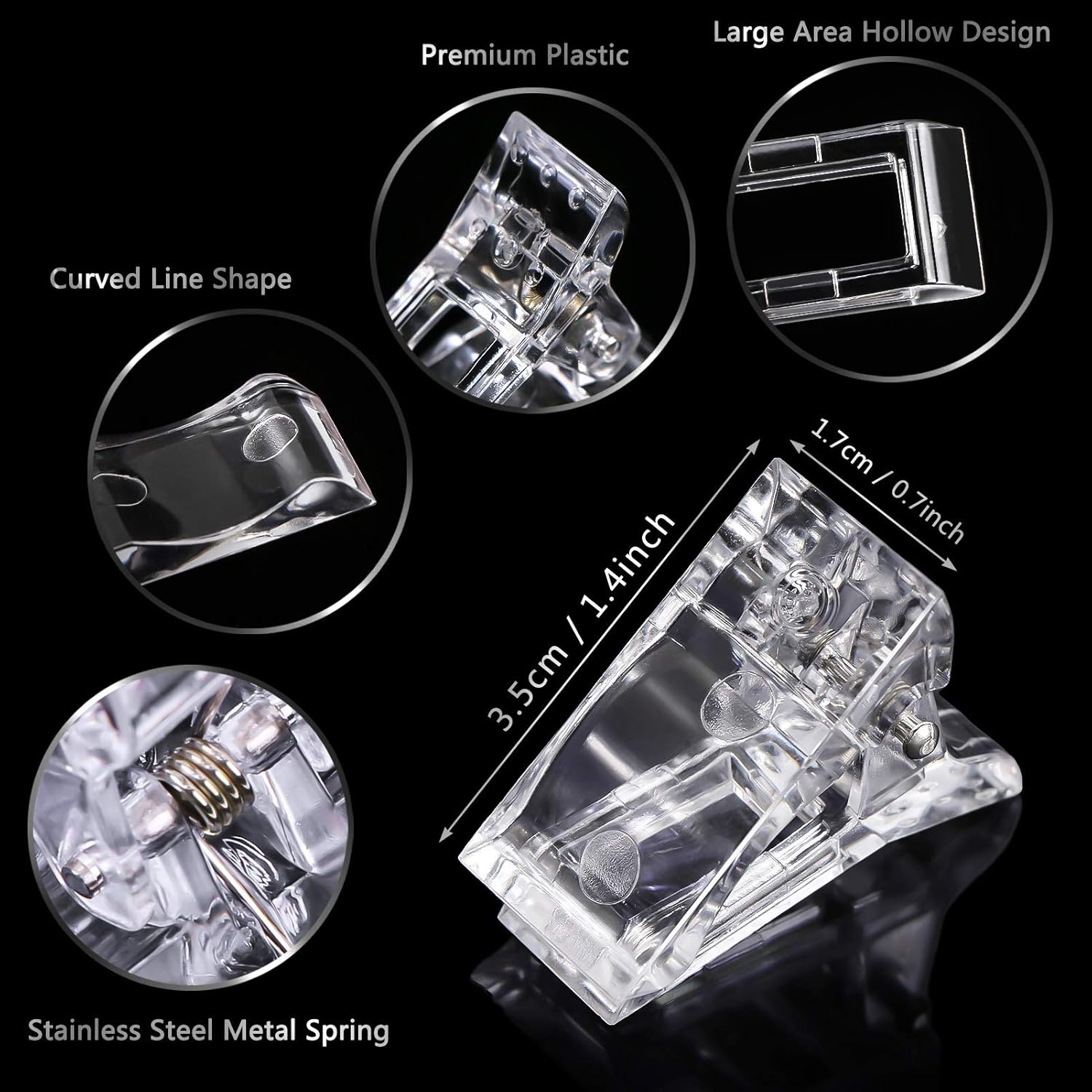 MIKIMIQI Dual Nail Forms Set 120Pcs Stiletto Gel Nail Molds 100PCS Nail Art Extension Guide Form Tool 5Pcs Poly Gel Quick Building Nail Tips Clip 1Pc Dual-Ended Brush Nail File image number 4