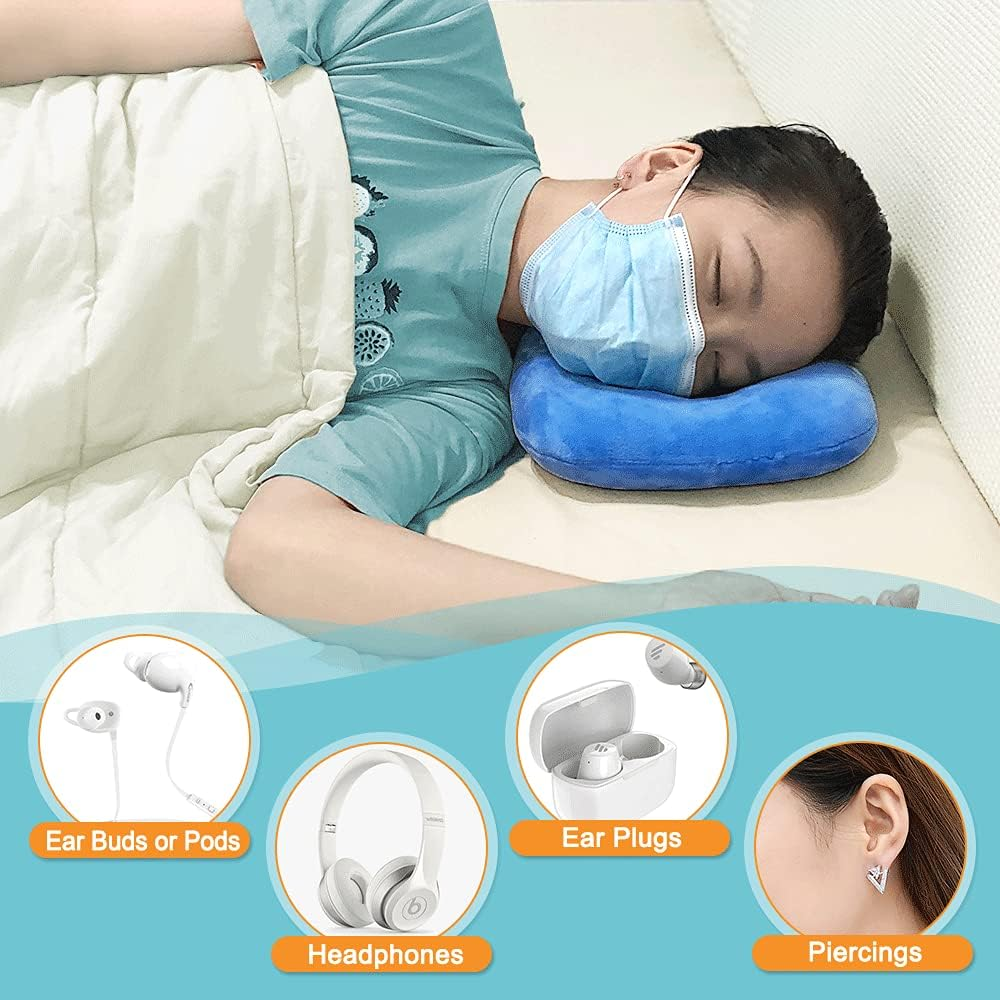 Ear Piercing Pillow for Side Sleepers Ear Pillows with Holes for Ear Pain Earring Donut CNH Pillow for Pressure Sores Relief Ear Guard Protection Cushions for Sleeping image number 1