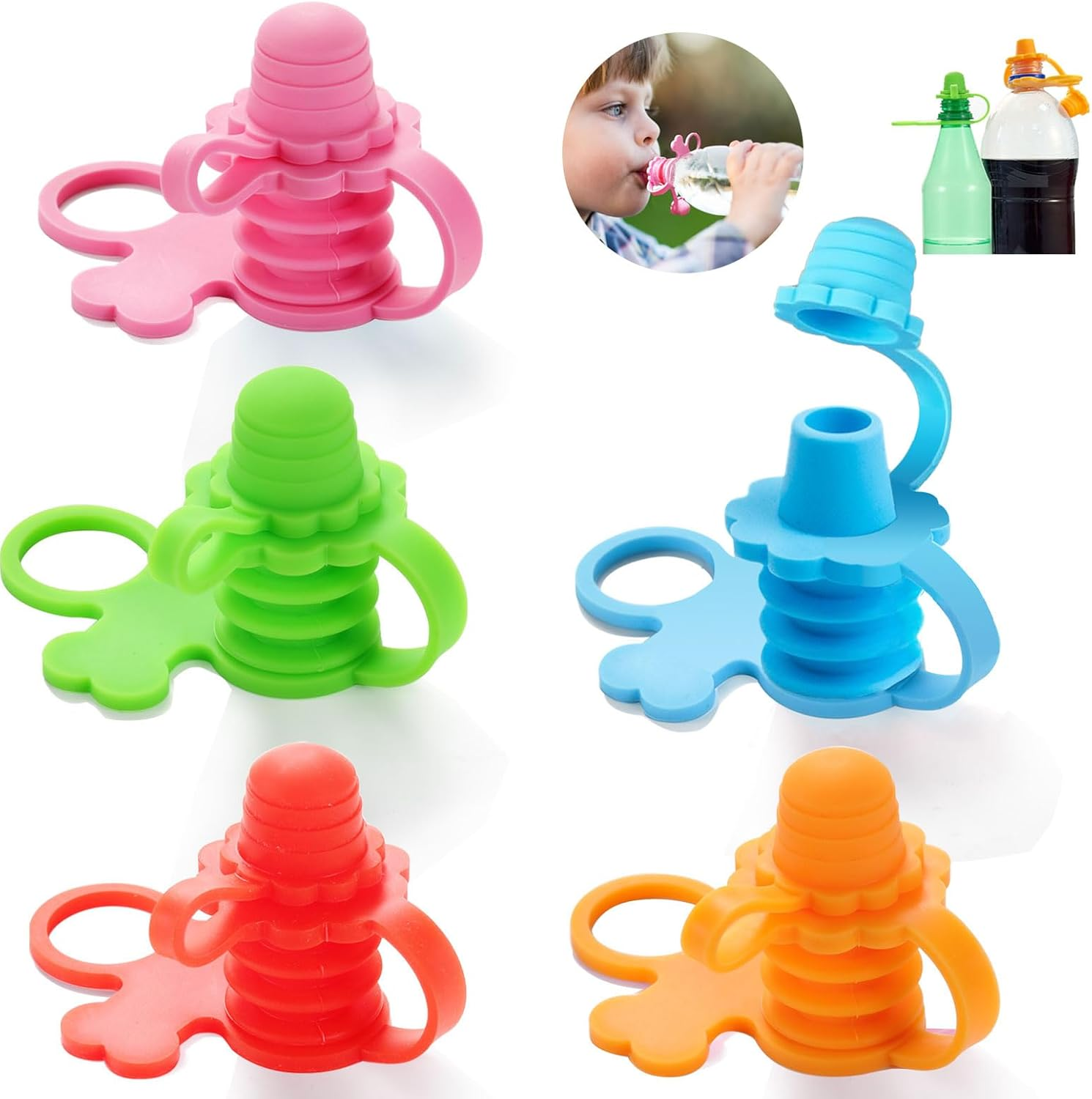 No Spill Silicone Bottles Top Spout for Toddlers Kids and Adults, Protects Kids Mouth, BPA Free (Old Style) image number 1