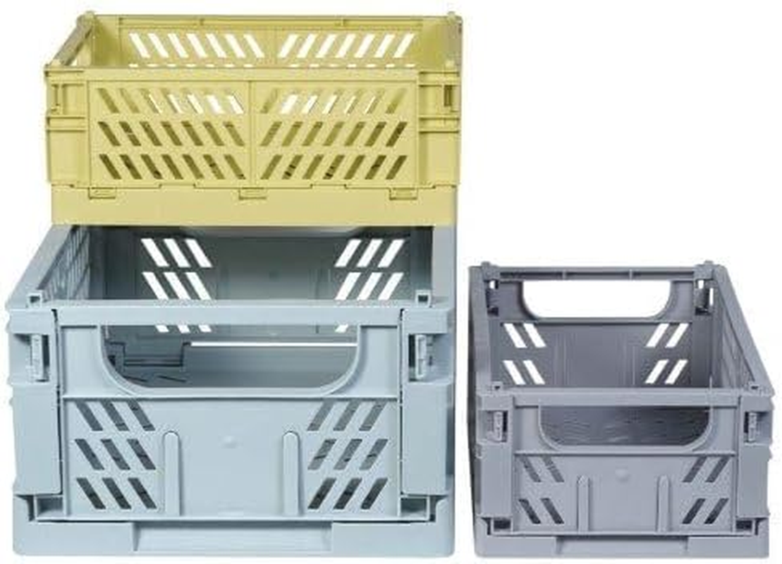 Kindsgut Clara Folding Storage Box Set, Foldable Plastic Storage Box, More Organisation in Subtle Colours and Simple Design, Stackable, Clara
