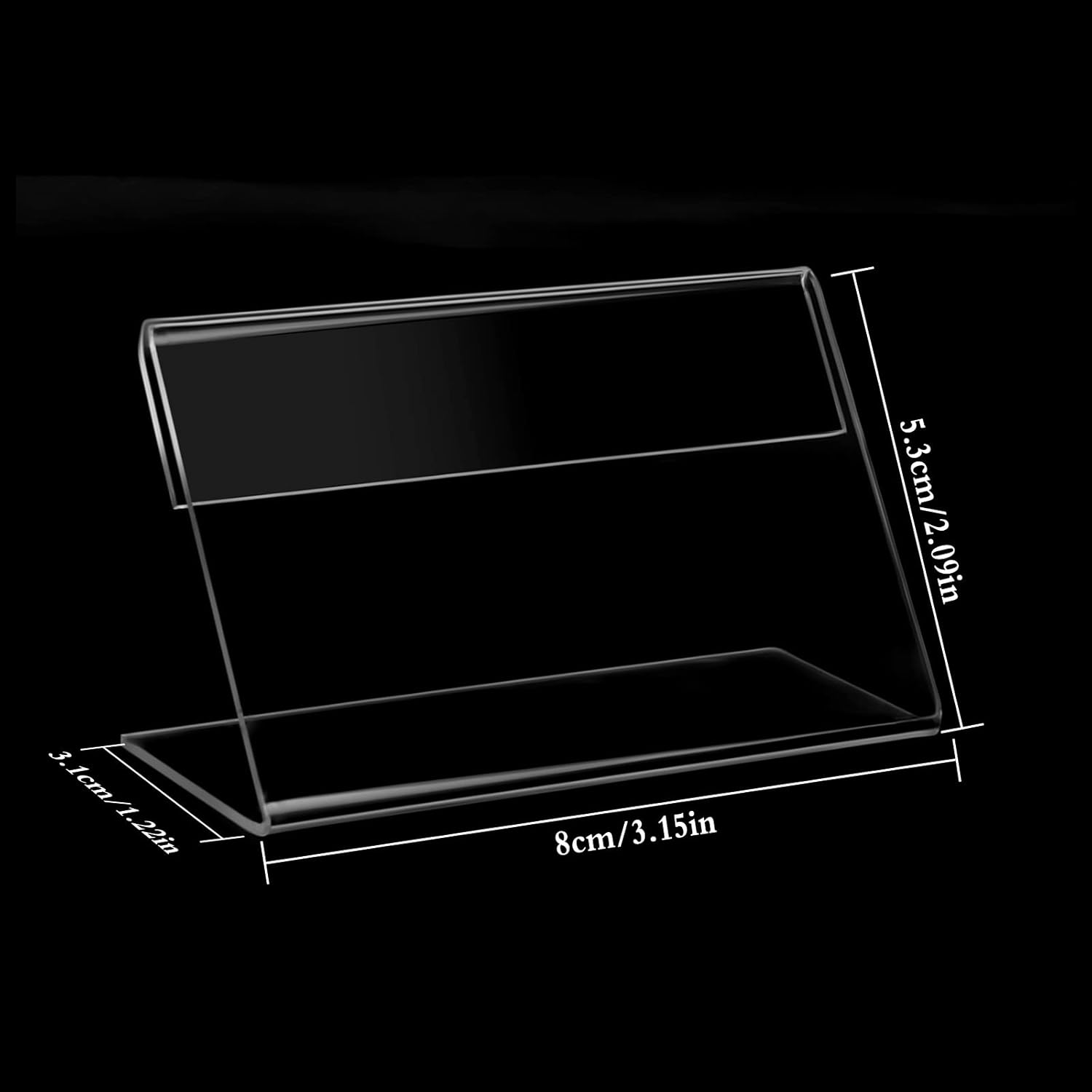 Pack of 20 Plastic Label Holders, Price Tag Holder, Table Name Plate, Small Name Cards, Business Card Display for Office, Shop, Retail Shops (5 X 8 Cm) image number 4