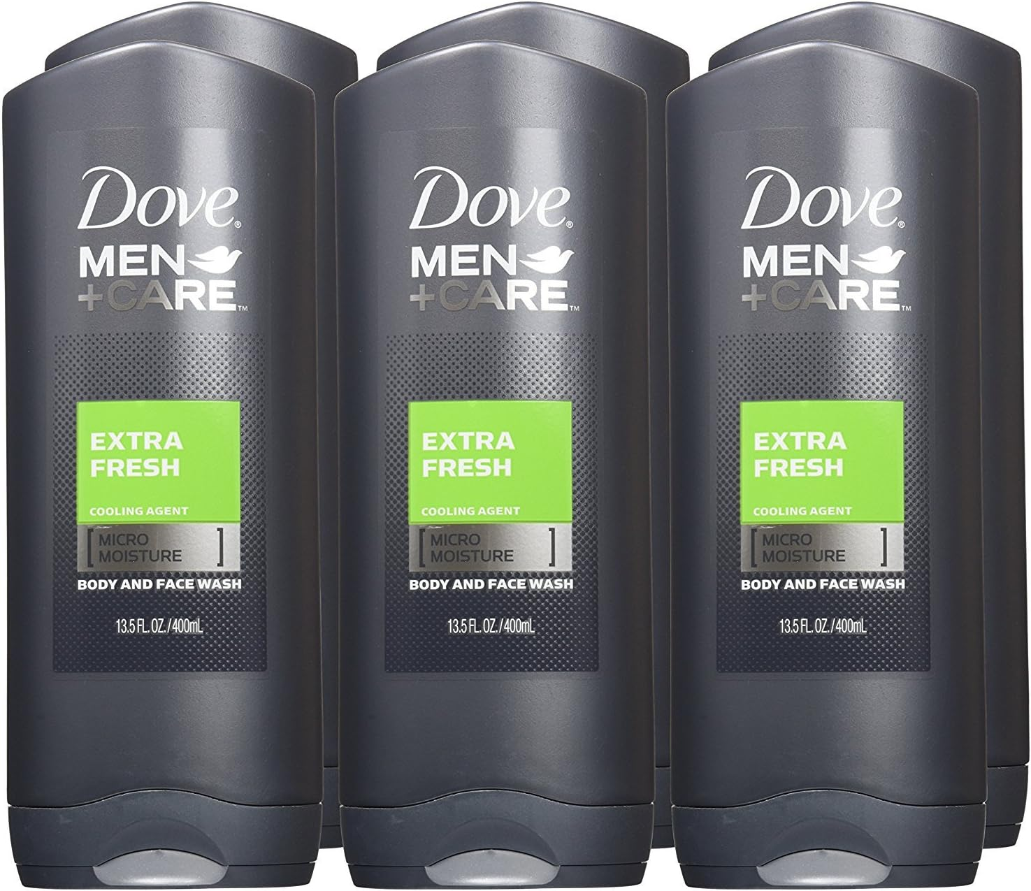 Dove Men + Care Body Wash Extra Fresh 13.5 Ounces (Value Pack of 6)