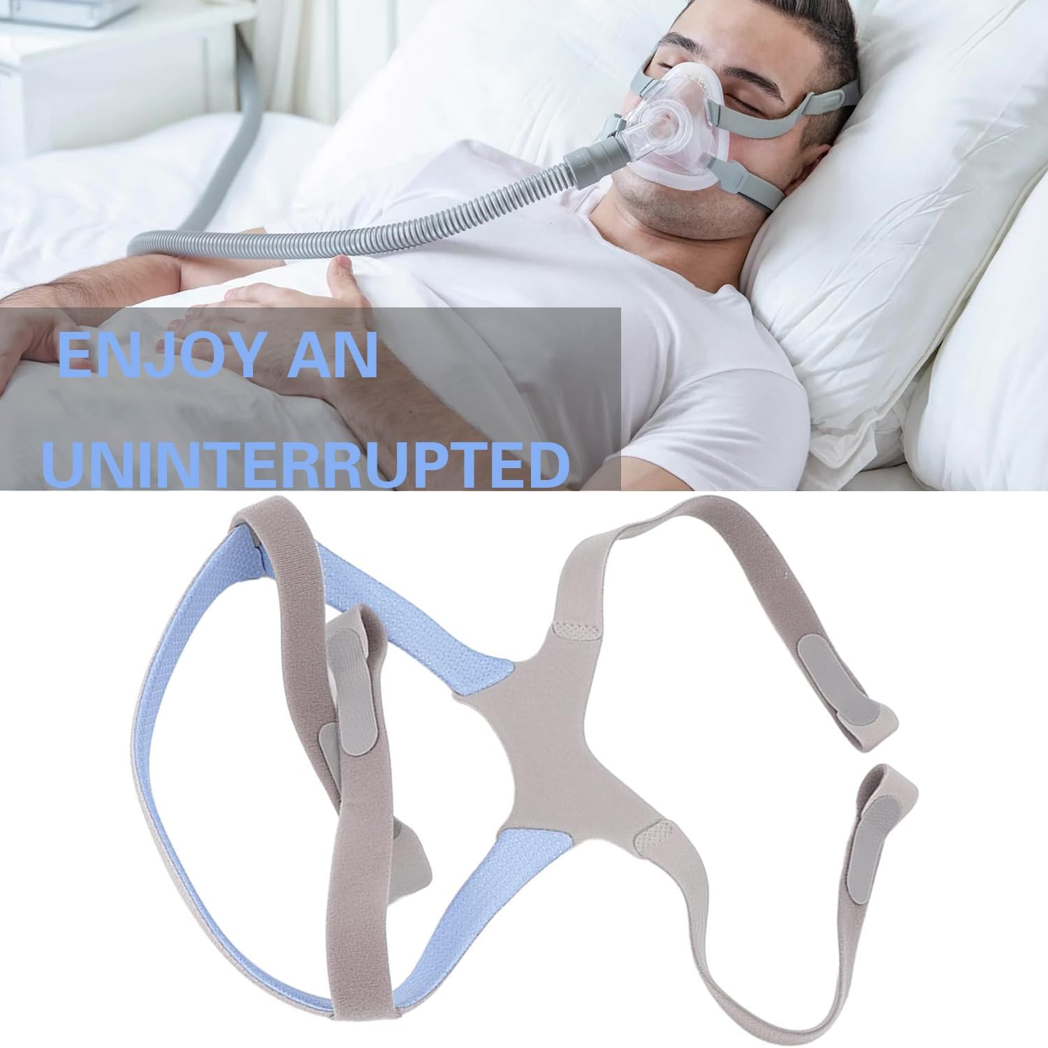 Replacement Universal Nasal Guard Headgear, Replacement Headgear for Resmed Mirage FX Nasal Guard, Breathing Machine Accessory for Mirage FX Elastic Fabric Strap image number 6