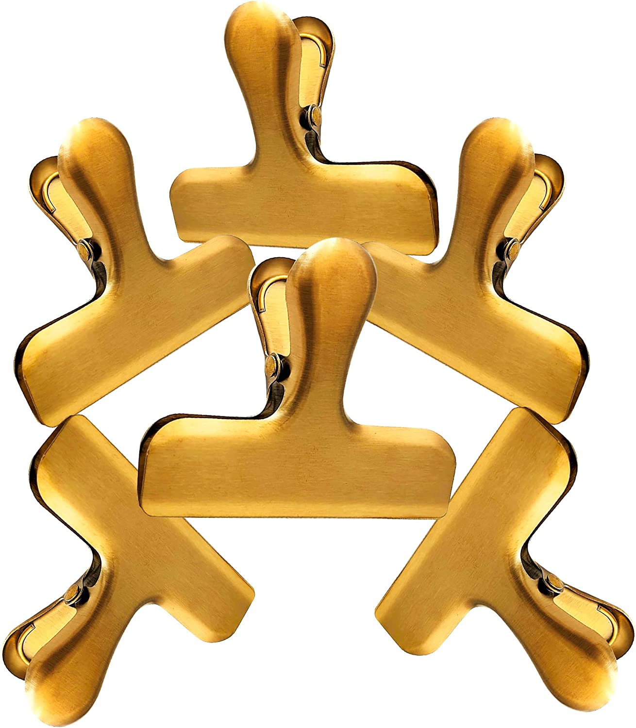 Croc Jaws Chip Clips - Non Magnetic. Stainless Steel. 3 Inches - Pack of 6, Black