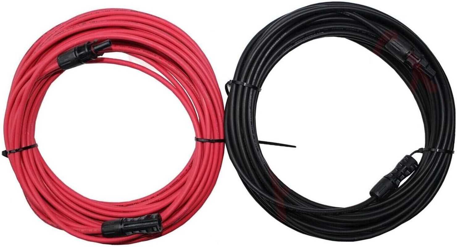DIGISHUO 5M 6Mm&sup2;/10 AWG Solar Extension Cable with Female and Male Connector | 1 Meter Solar Panel Extension Cable Wire Adapter Kit | 1 Pair Red and Black