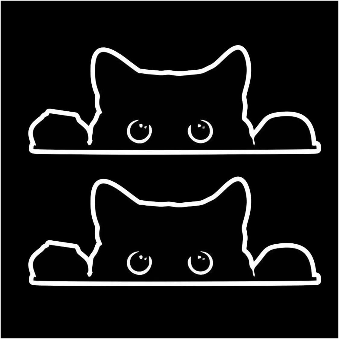 Cute Peeking Sneaky Cat Sticker Waterproof Indoor Outdoor Vinyl Decal, 5Inch Curious Peeking Kitty Cat Sticker for Car Window Bumper Laptop Motorcycle, and Any Other Smooth Surface (A)