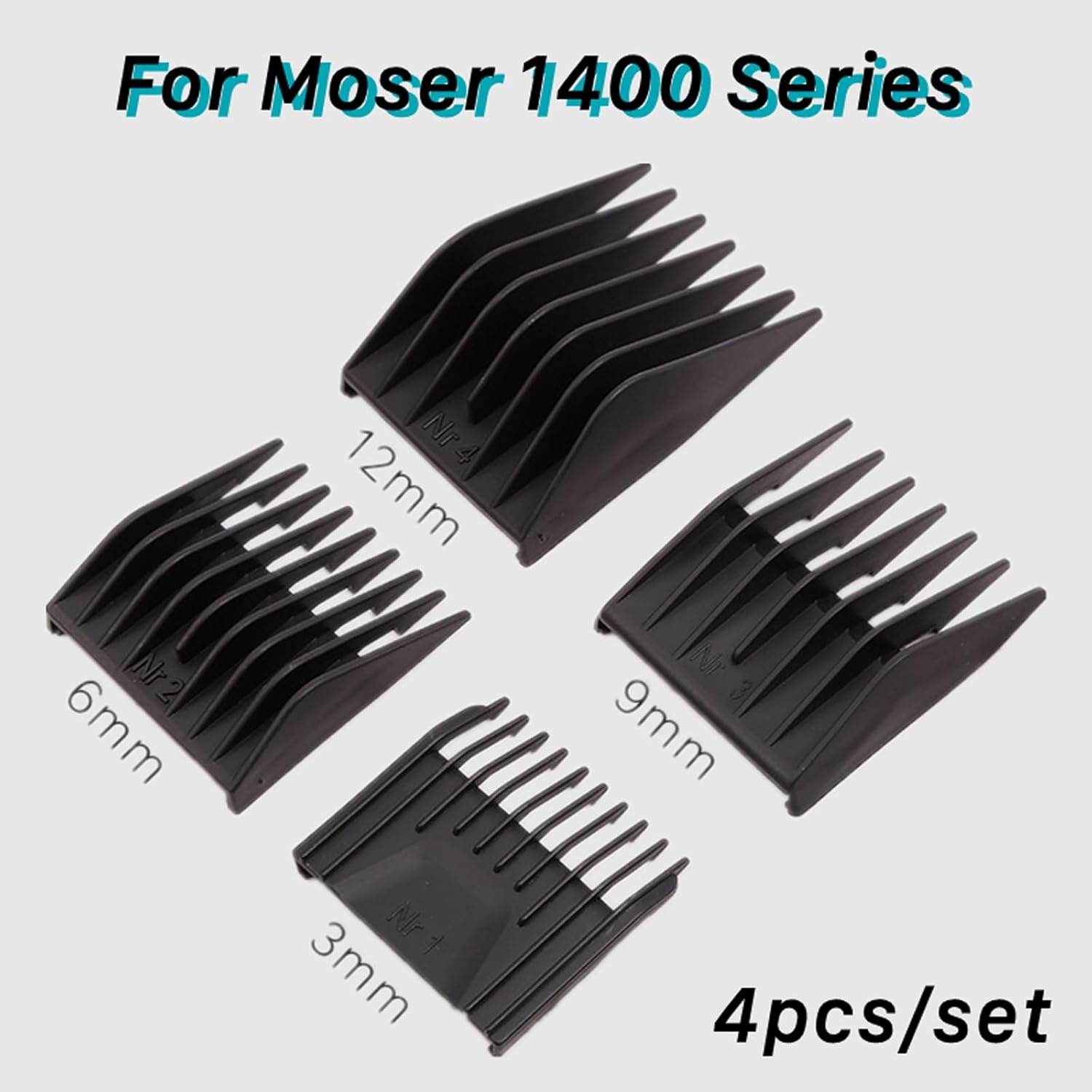 Barber Professional Universal Hair Clipper Limit Comb Replacement Cutting Guide Comb for Moser 1400 Series（4Pcs/Set ）