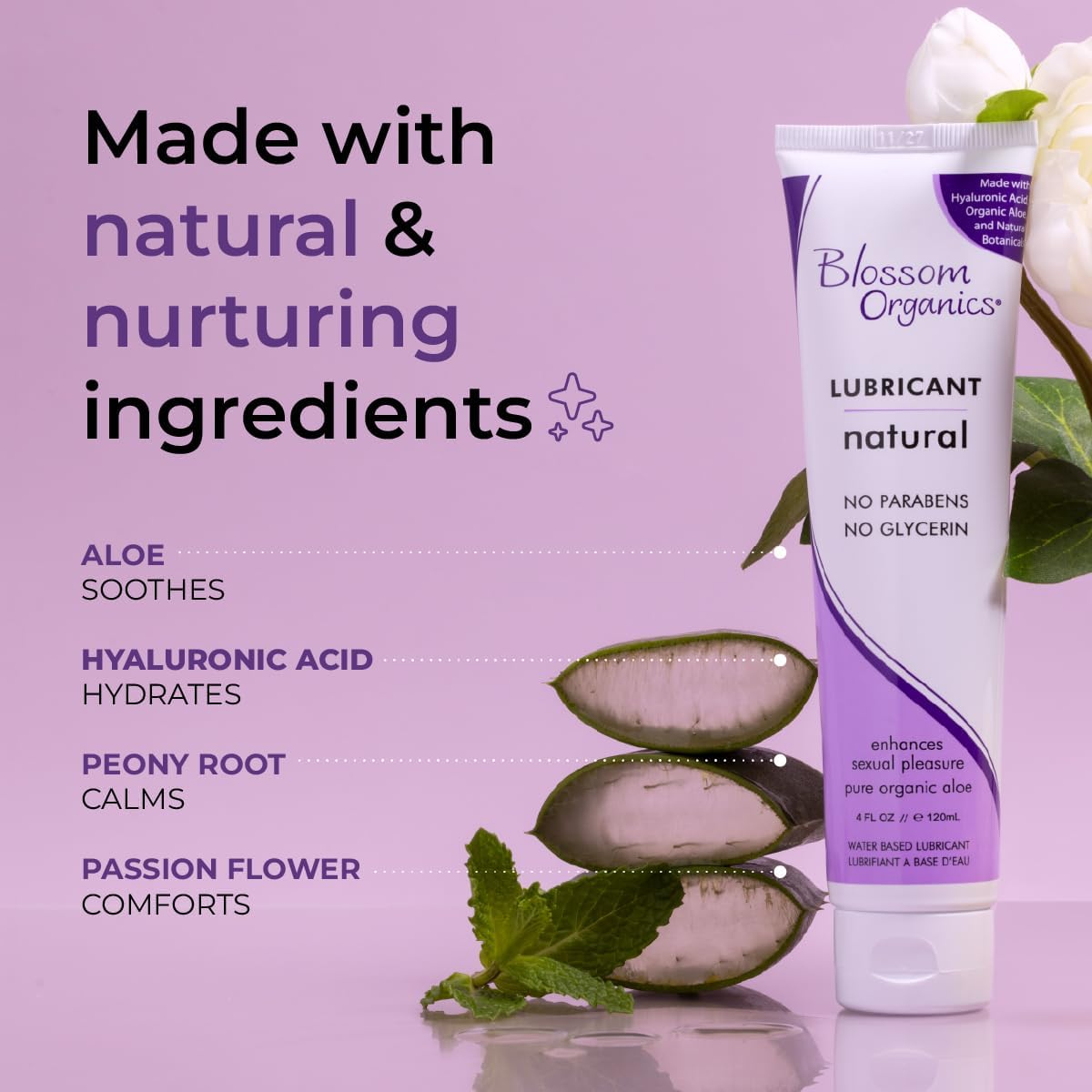 Blossom Organics Natural Moisturizing Lubricant, 4 Fluid Ounce image number 6