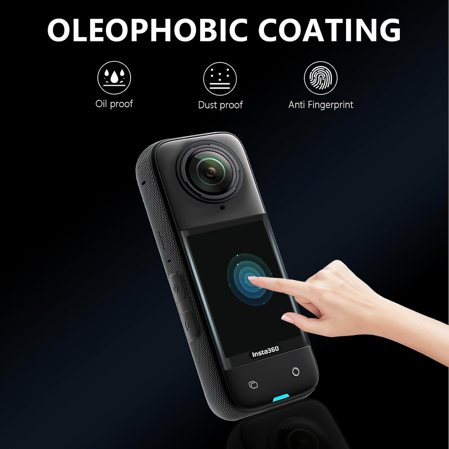 AMAZEAR Screen Protector for Insta360 X5 Accessories (2 Pack), Tempered Glass LCD Display Film Screen Protective Cover for Insta360 X4/Insta 360 X5, Ultra HD, 9H Hardness, Scratch Resistant image number 6