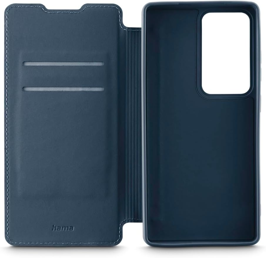 Hama Mobile Phone Case for Samsung Galaxy S25 Ultra (Mobile Phone Case, Flip Case, Case with 2 Card Slots, Shockproof, Scratch-Resistant, Elegant All-Round Protection, Soft, Slim, Soft Surface) Blue image number 1