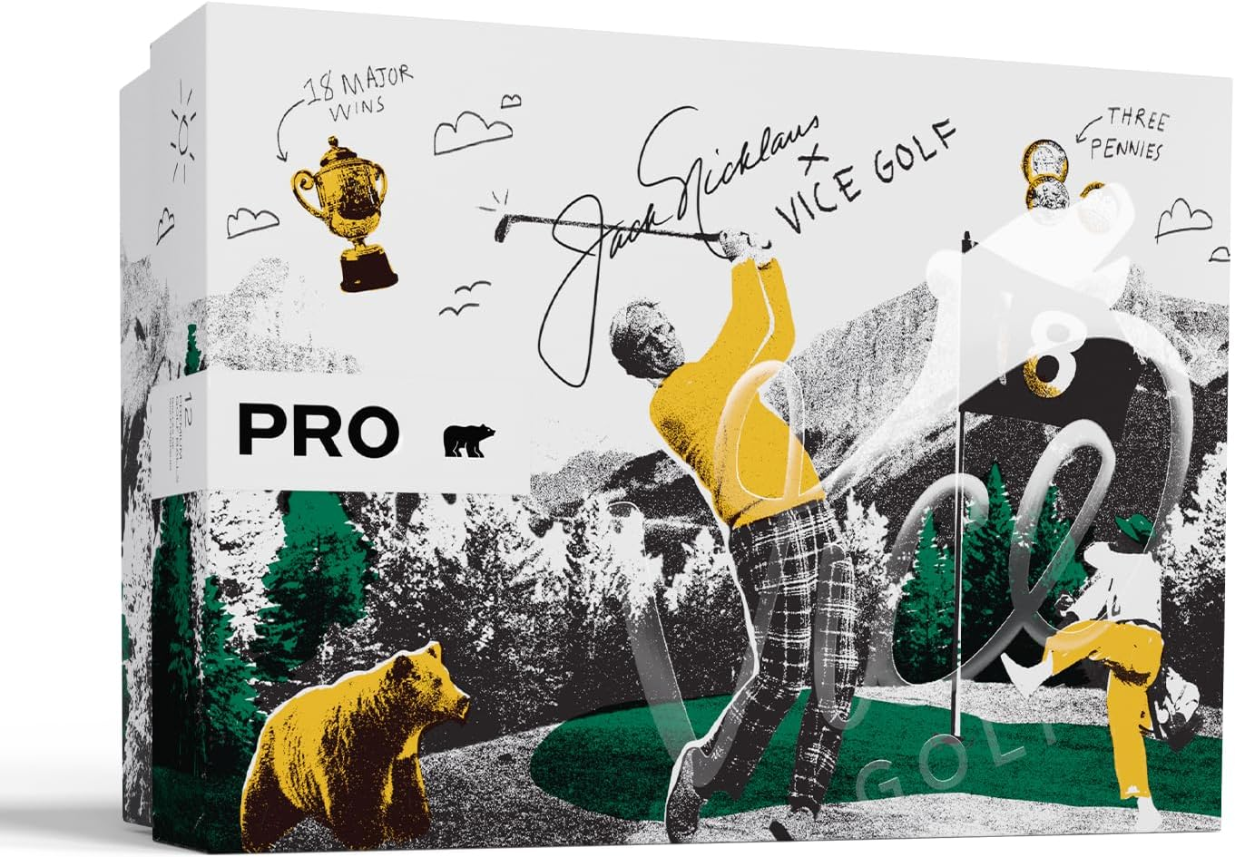 Vice Pro Bear Jack Nicklaus Limited Edition Golf Balls image number 6