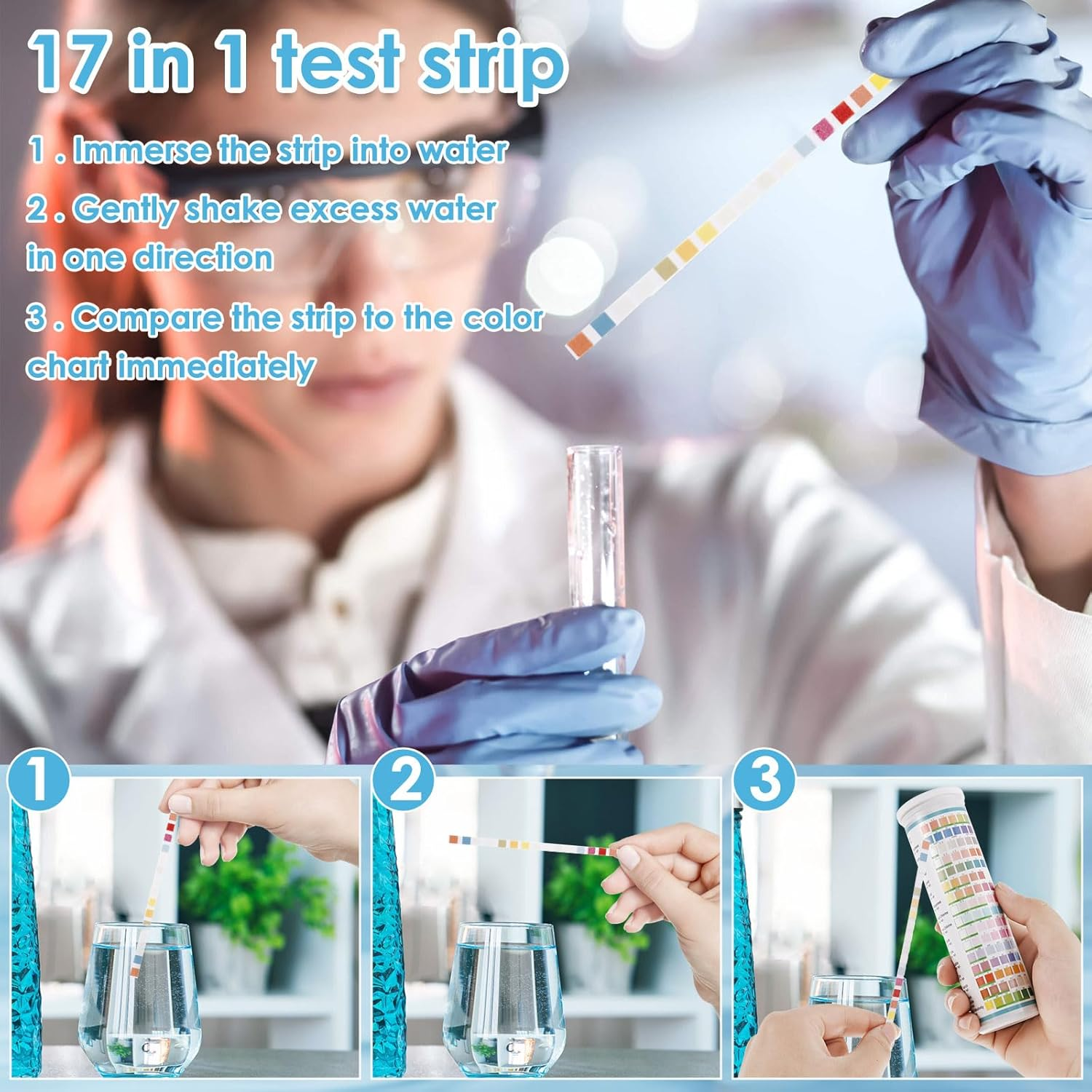 17 in 1 Drinking Water Testing Kits with Tube 125 Strip Accurate Drinking Water Quality Test Kit Tap and Well Water Test Strip for Hardness Ph Lead Iron Fluoride Chlorine and More image number 5