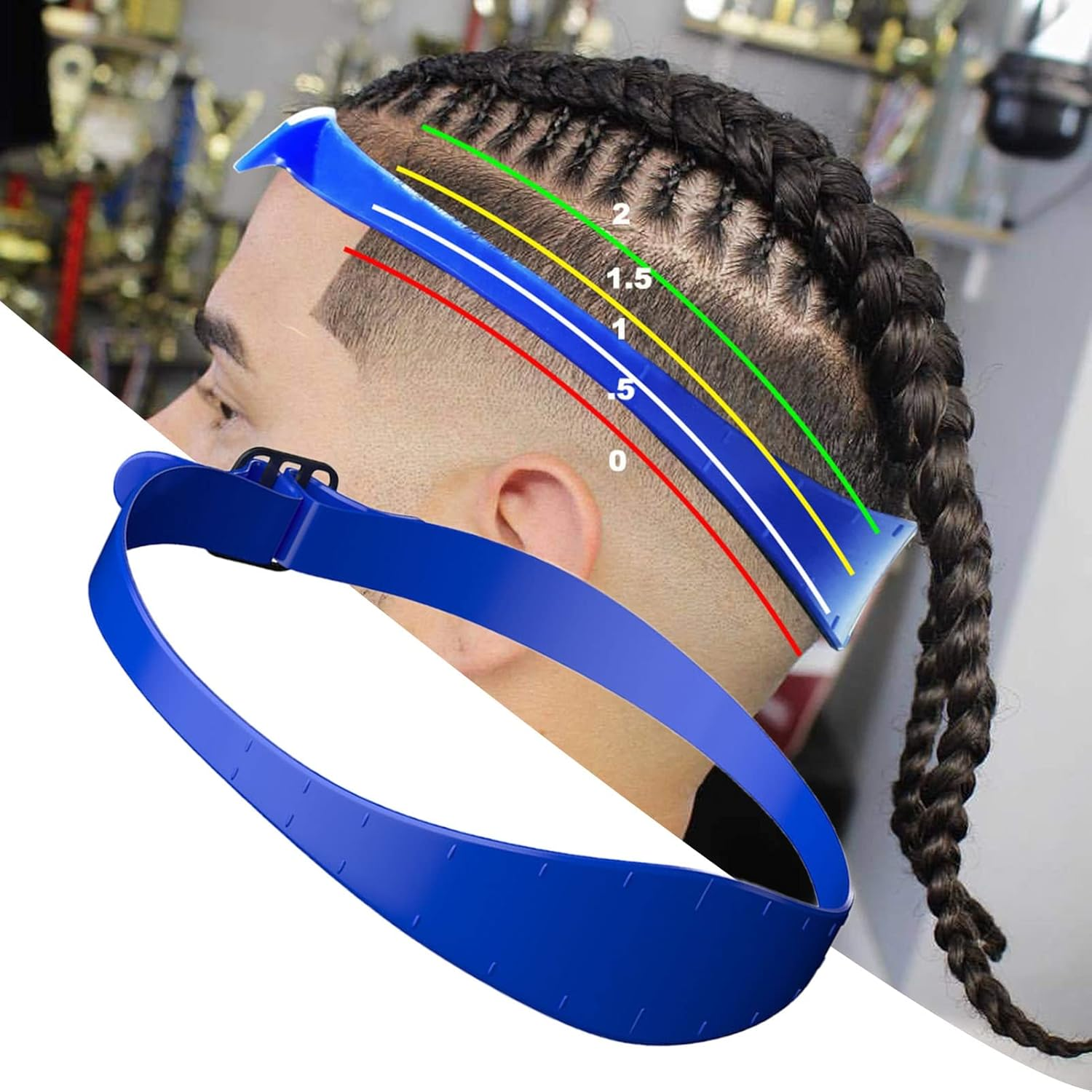 Generic Haircut Band DIY Hair Trimming Hair Cutting Guide Hair Styling Long Service Life Blue image number 1