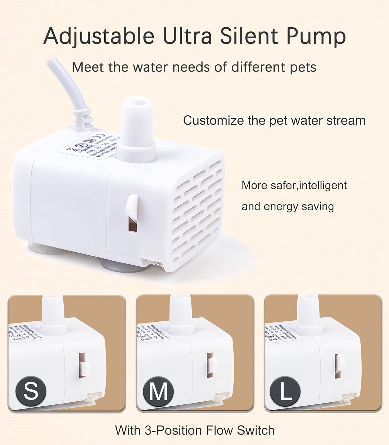 Original HAPUP Cat Fountain Silent Replacement Pump DC5V Only Compatible with HAPUP Wireless Cat Water Fountain Battery Operated ASIN:B0CBX24SY7