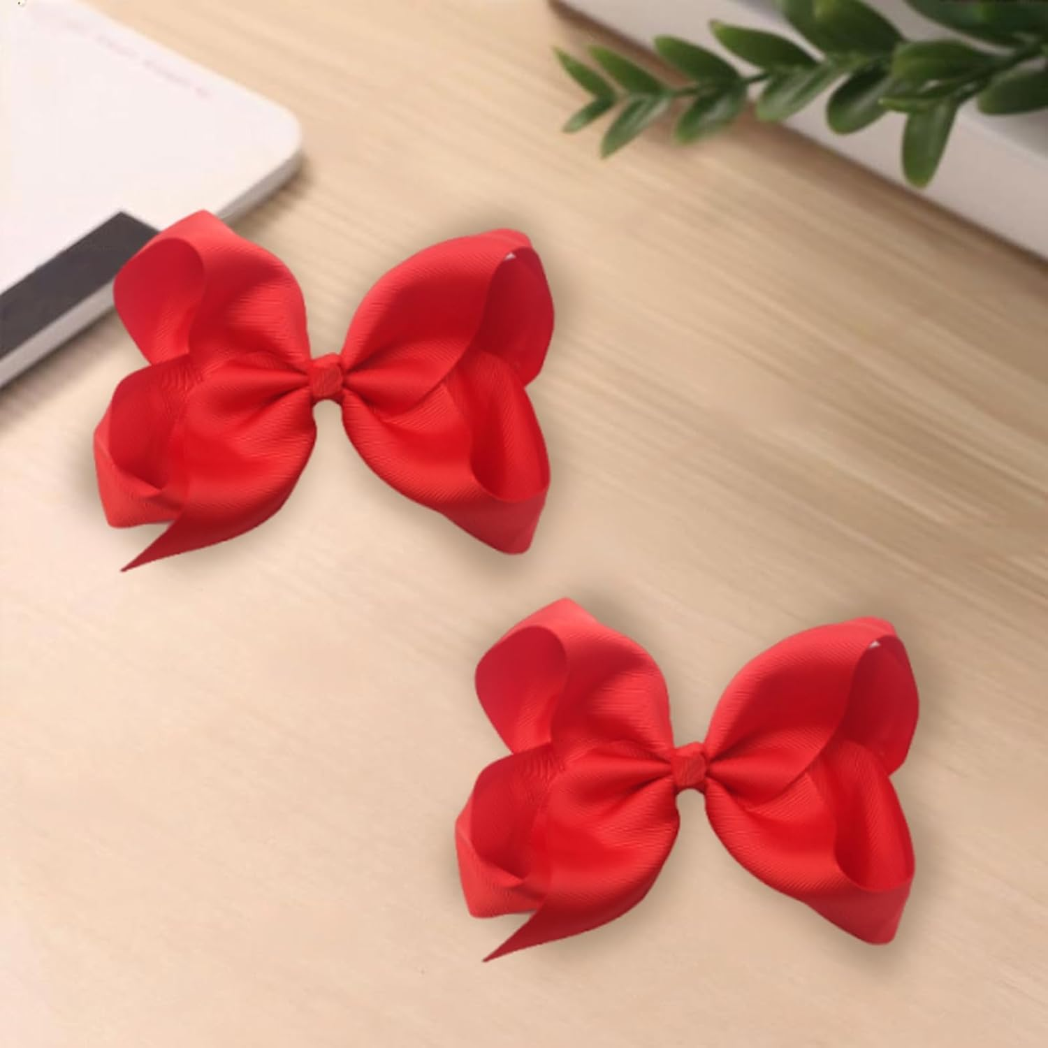 6 Inch Grosgrain Ribbon Hair Bows with Alligator Clips for Girls,Baby Girls, Toddlers, Kids & Teens(6Pcs,3 Color) image number 2