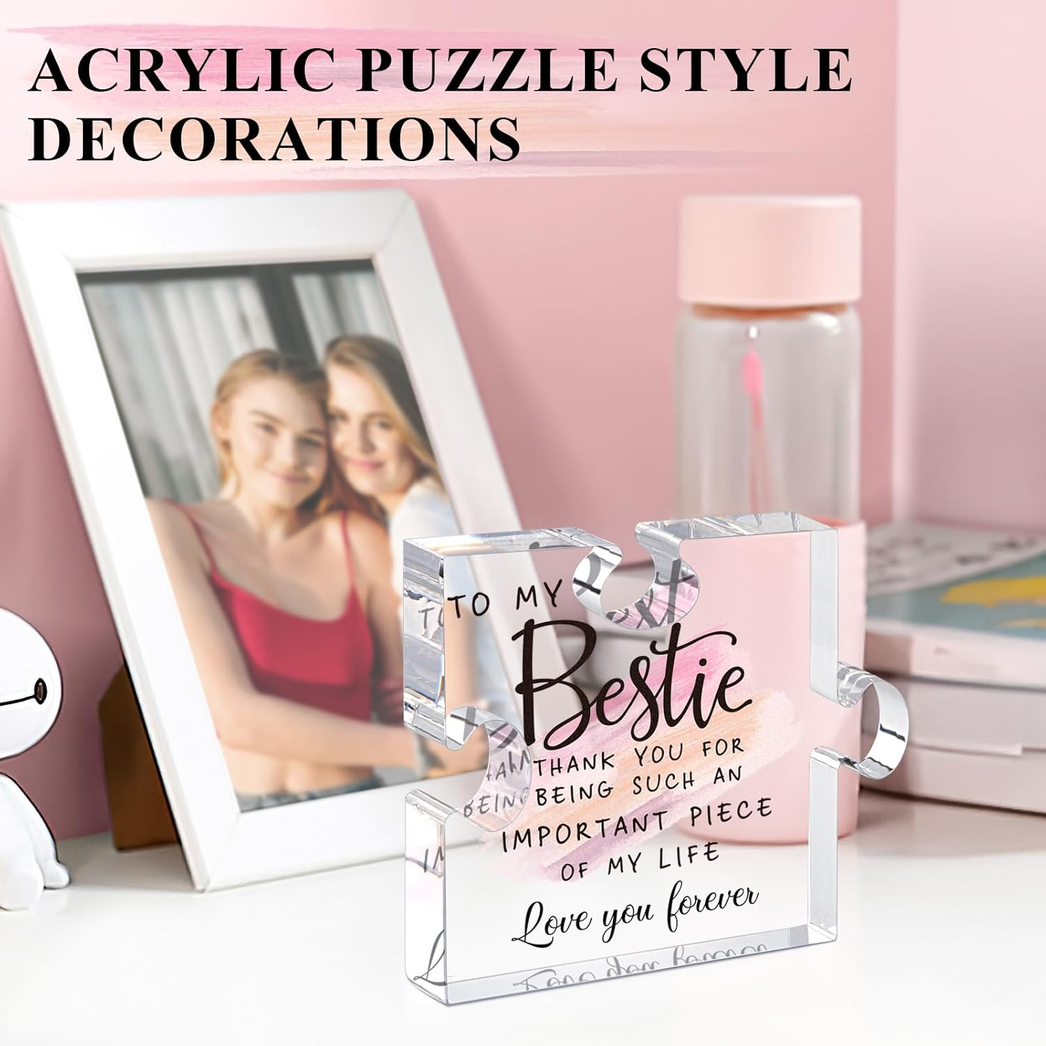 Bestie Gifts for Women - 0.6" Thickness Acrylic Puzzle & Gift Box, Friendship Presents for Female Friends, Birthday, BFF, Soul Sister, Work Bestie, Thanksgiving image number 6