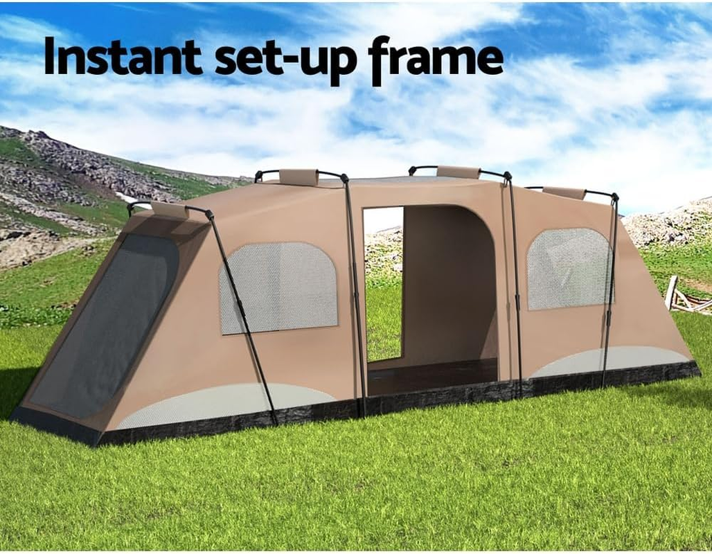 Weisshorn Beach Tent 10 Person Camping Tents, Portable Dome Shade Shelter with 3 Rooms, Easy Setup Lightweight Umbrella Sun Protection Outdoor Fishing Family Picnic Grey image number 1