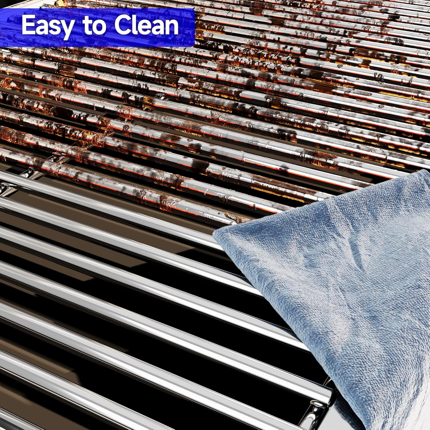 KIKIBRO 17/17.5/19.5 Inch Grill Cooking Grates Replacement for Weber Spirit 300, 310, 320 Series, Spirit 700, Genesis Silver/Gold/Patinum B/C, Heavy Duty Stainless Steel Grids, 17.5" D X 23.8" W