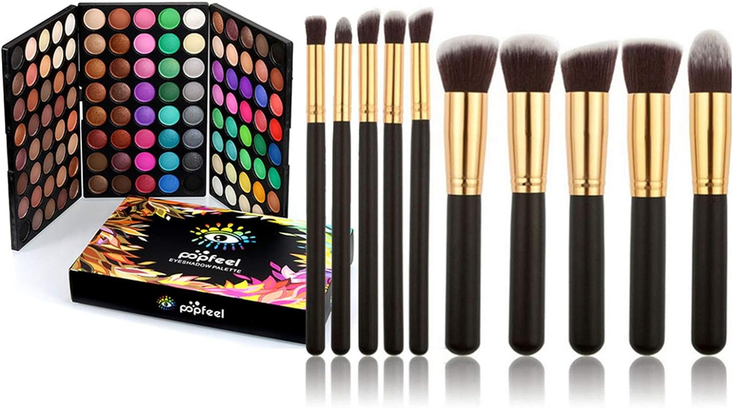 Joyeee Eyeshadow Palette Sets, 120 Colors Profession Nude Brown Eye Shadow Palet, Matte Shimmer Glitter Pearl All Highly Pigmented Blending Powder, Naked, Dark Brown, Black Smokey Eye Makeup Kit