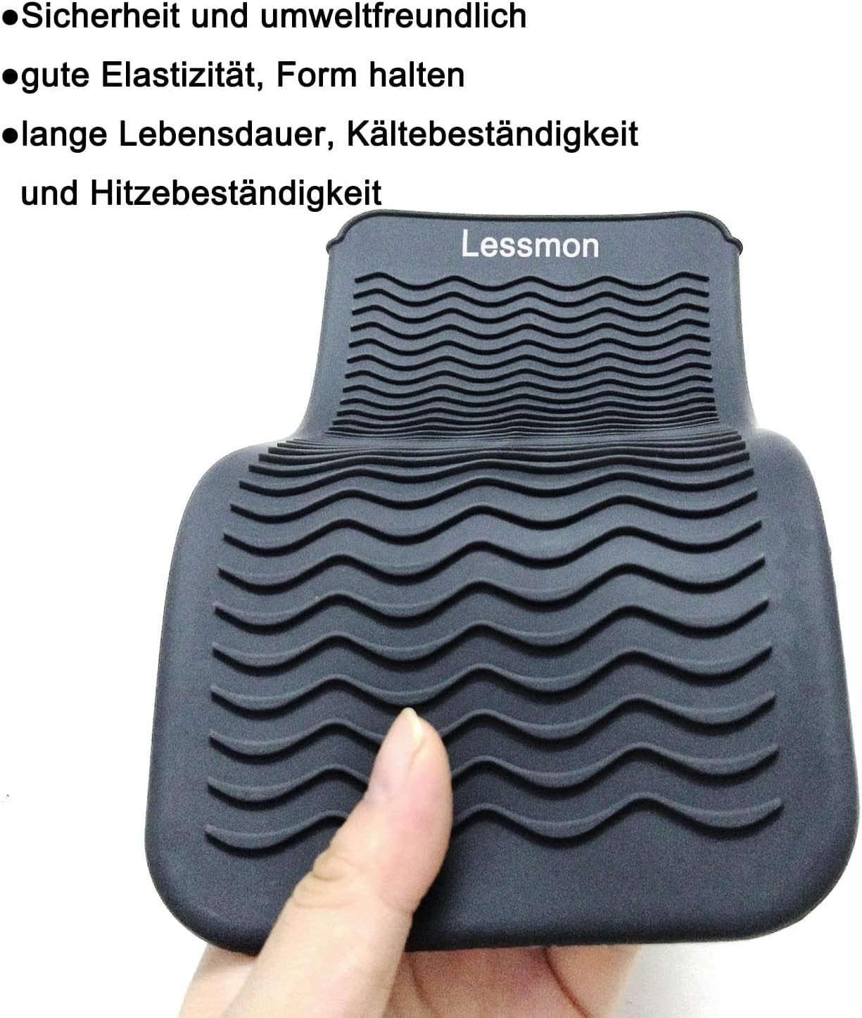 Heat-Resistant Silicone Mat Bag, Mat Cover for Curling Irons, Straighteners, Straighteners and Other Hot Hair Tools, Height 28.5 Cm and Width 14 Cm, Black image number 2