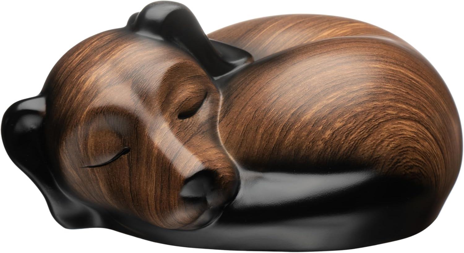Kriss Art Pet Urns, Sleeping Resin Urn, Dog Urn for Ashes, Small Animal Urn (Black Walnut).. image number 1
